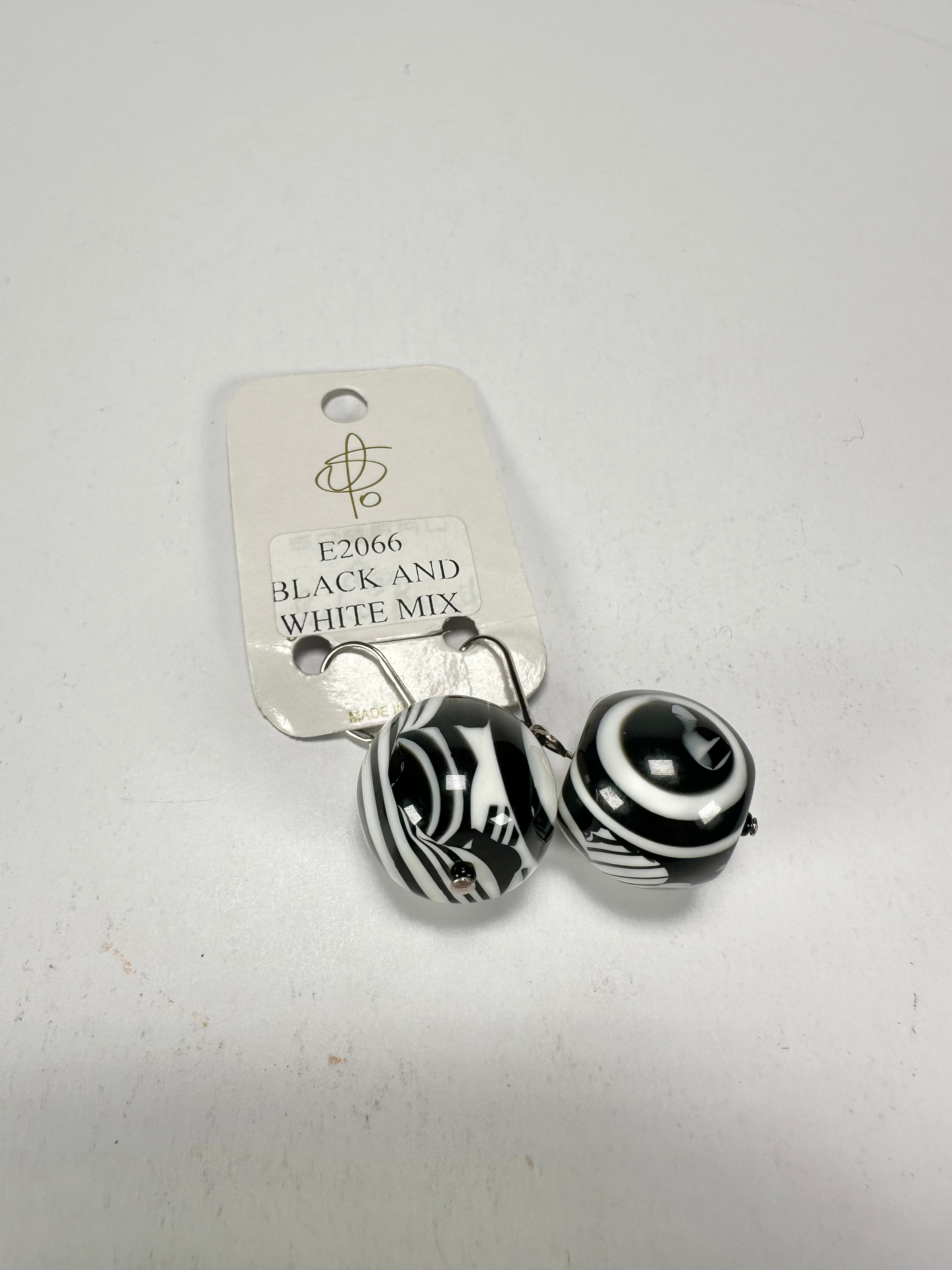 Jackie Brazil "Tiger Stripe" Liquorice Balls Resin Earrings ( E2066 )