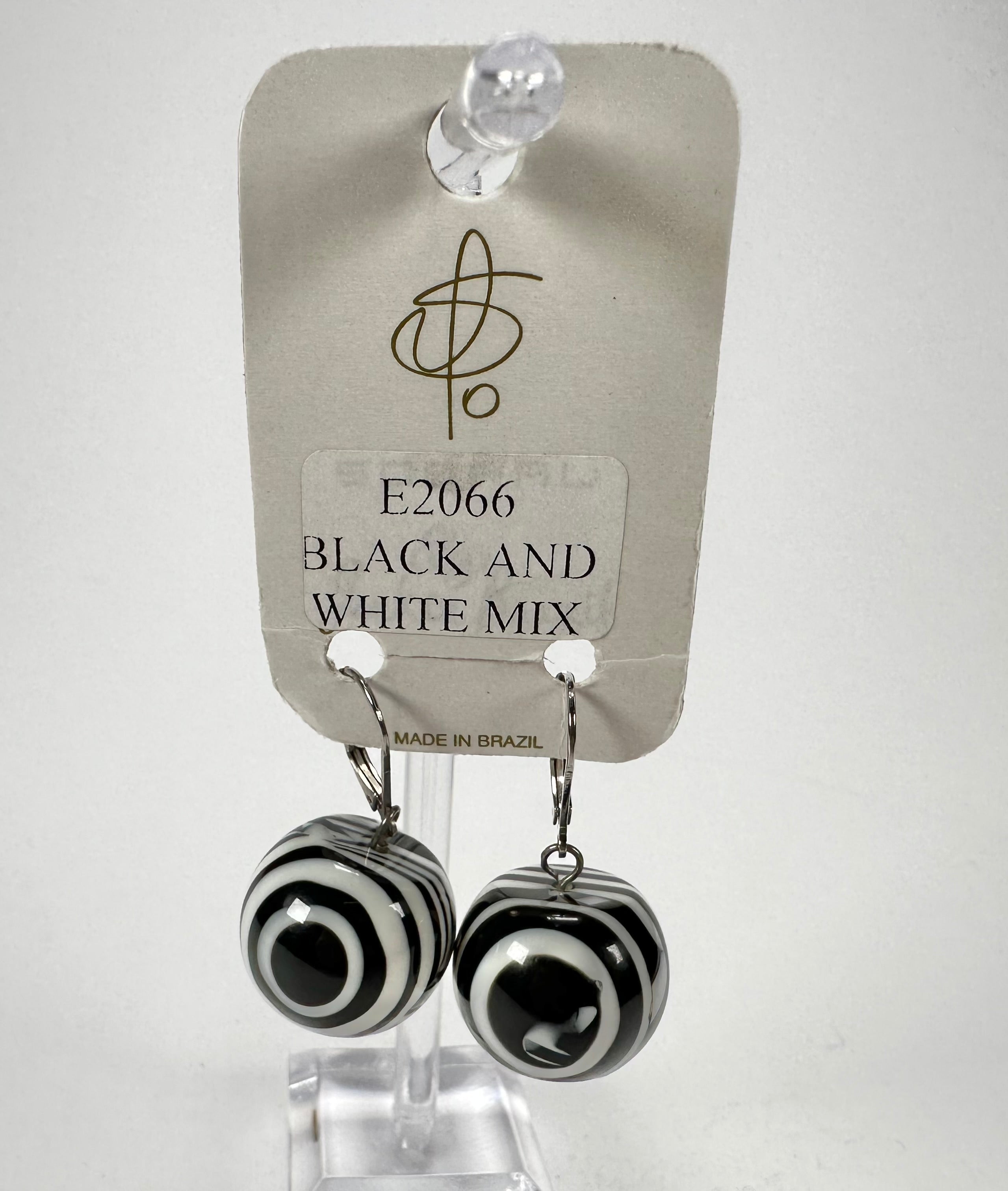 Jackie Brazil "Tiger Stripe" Liquorice Balls Resin Earrings ( E2066 )