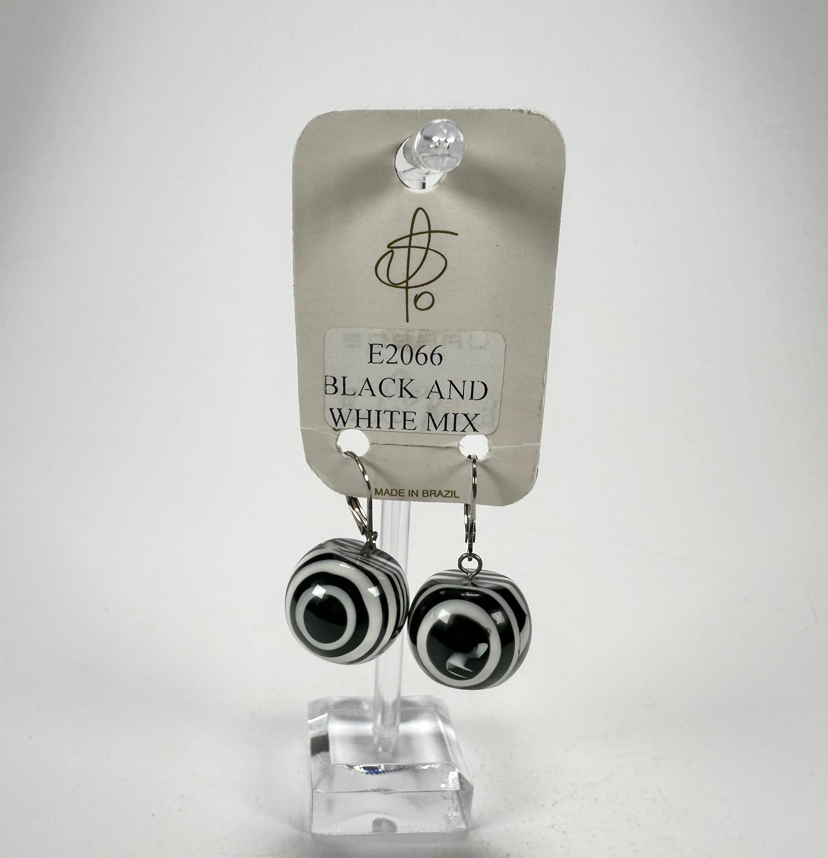 Jackie Brazil "Tiger Stripe" Liquorice Balls Resin Earrings ( E2066 )