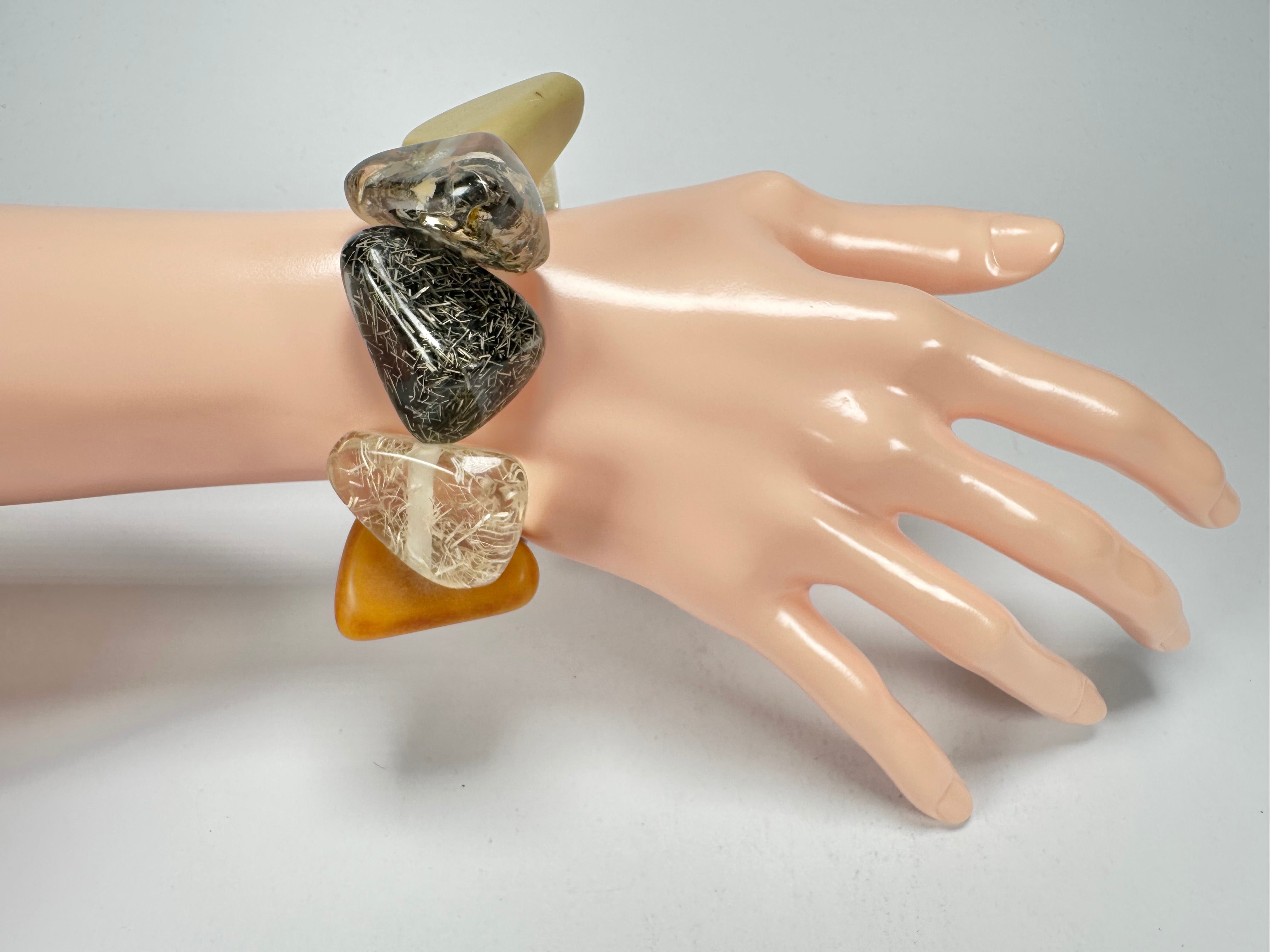 Jackie Brazil "Diamonds" Seasons Mix Flintstone Bone Bracelet ( B0211 )
