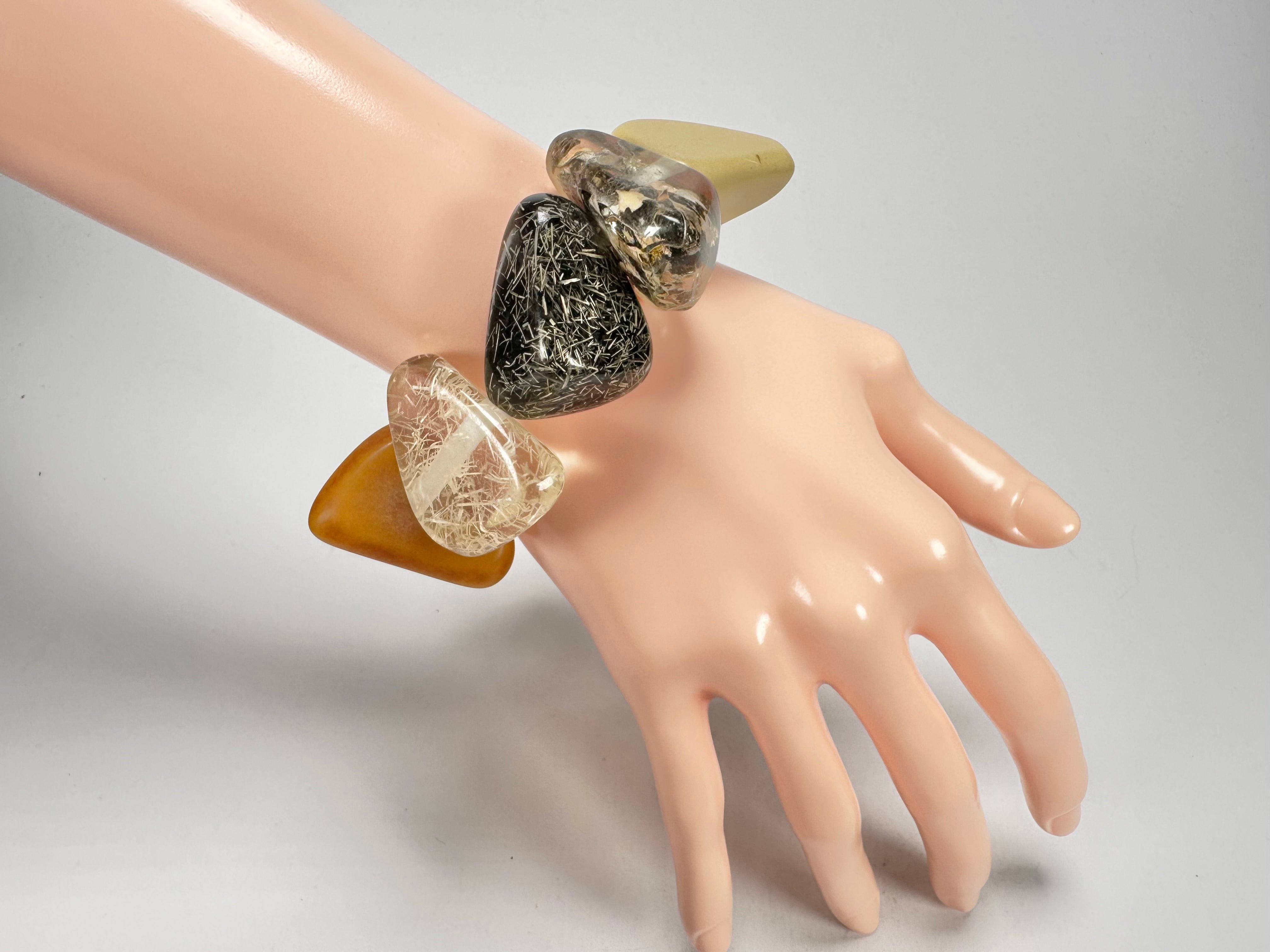 Jackie Brazil "Diamonds" Seasons Mix Flintstone Bone Bracelet ( B0211 )