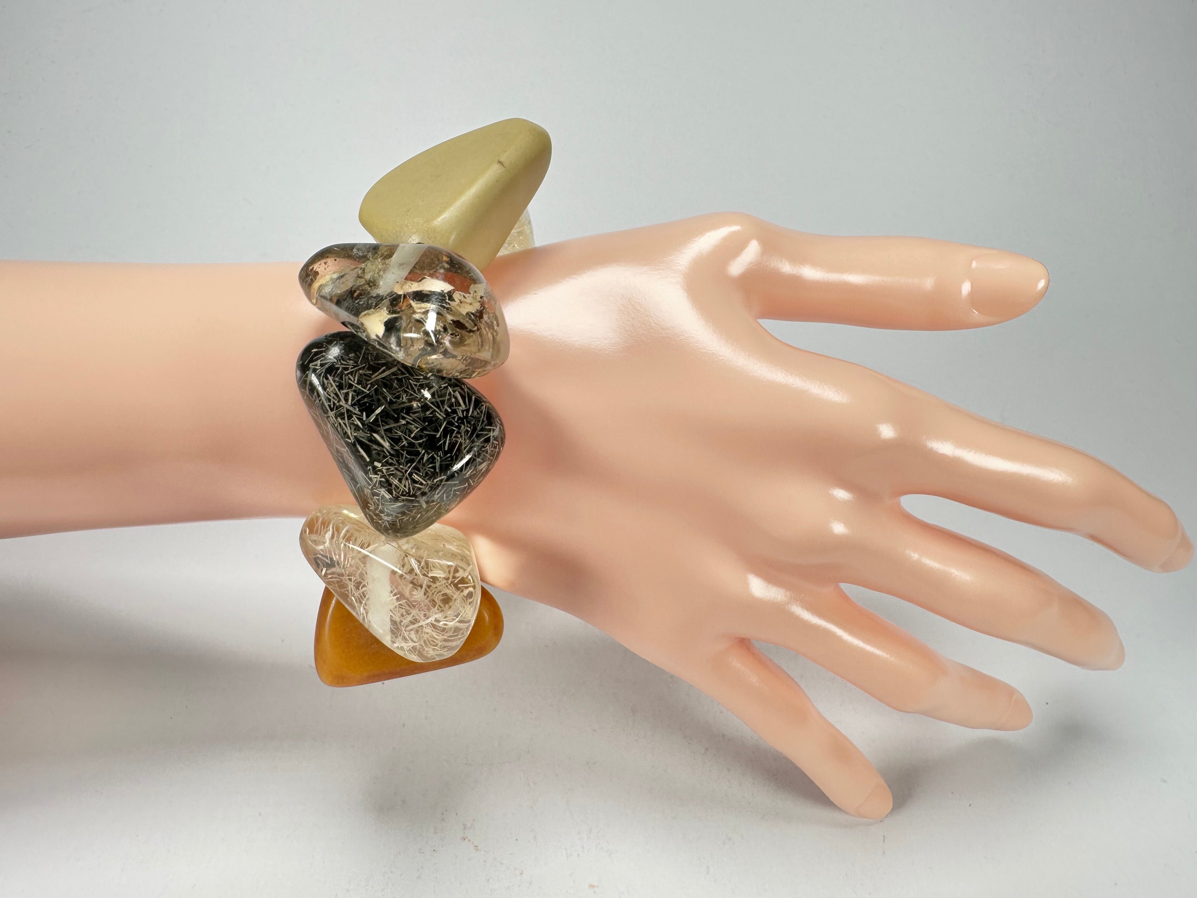 Jackie Brazil "Diamonds" Seasons Mix Flintstone Bone Bracelet ( B0211 )