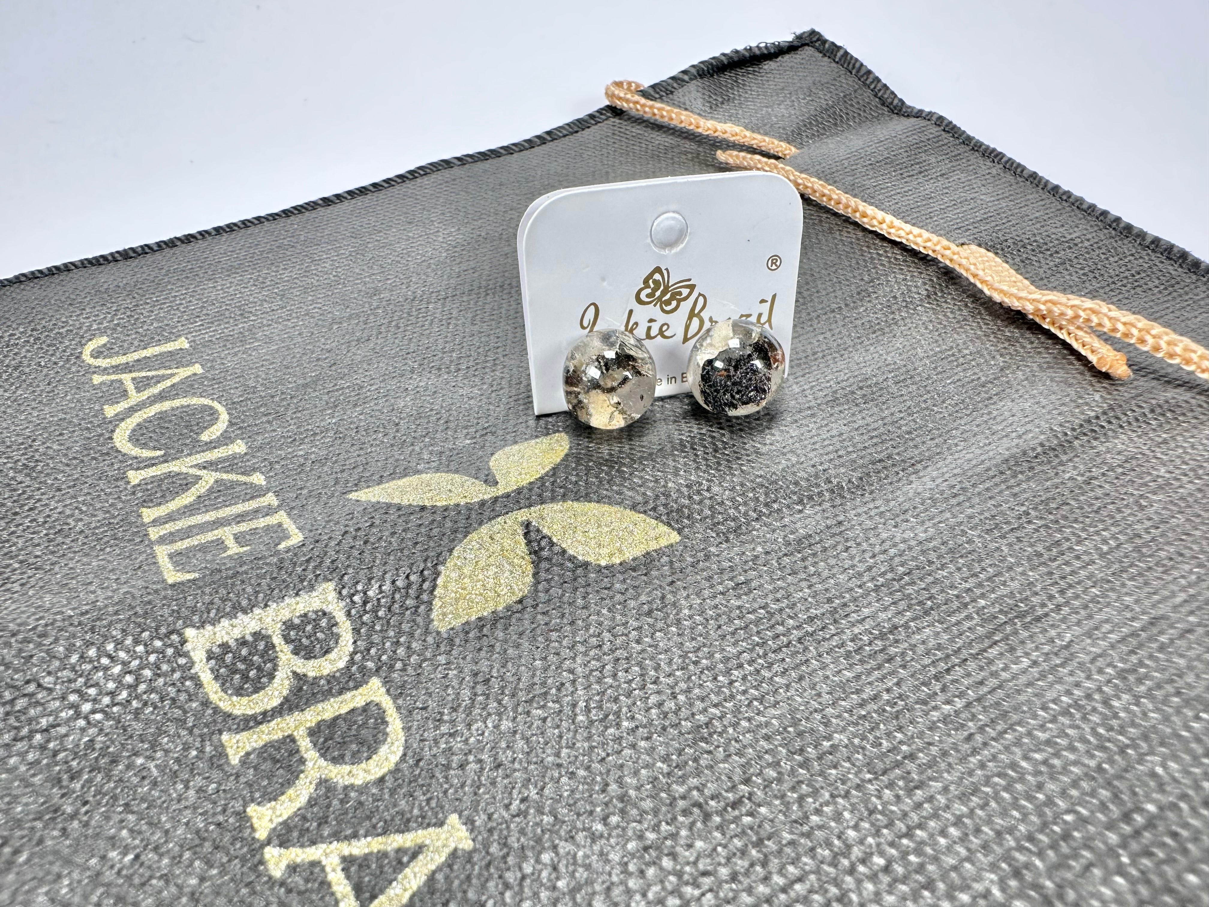 Jackie Brazil "Betty" Seaweed Small Ball Stud Resin Earrings ( E0095 )
