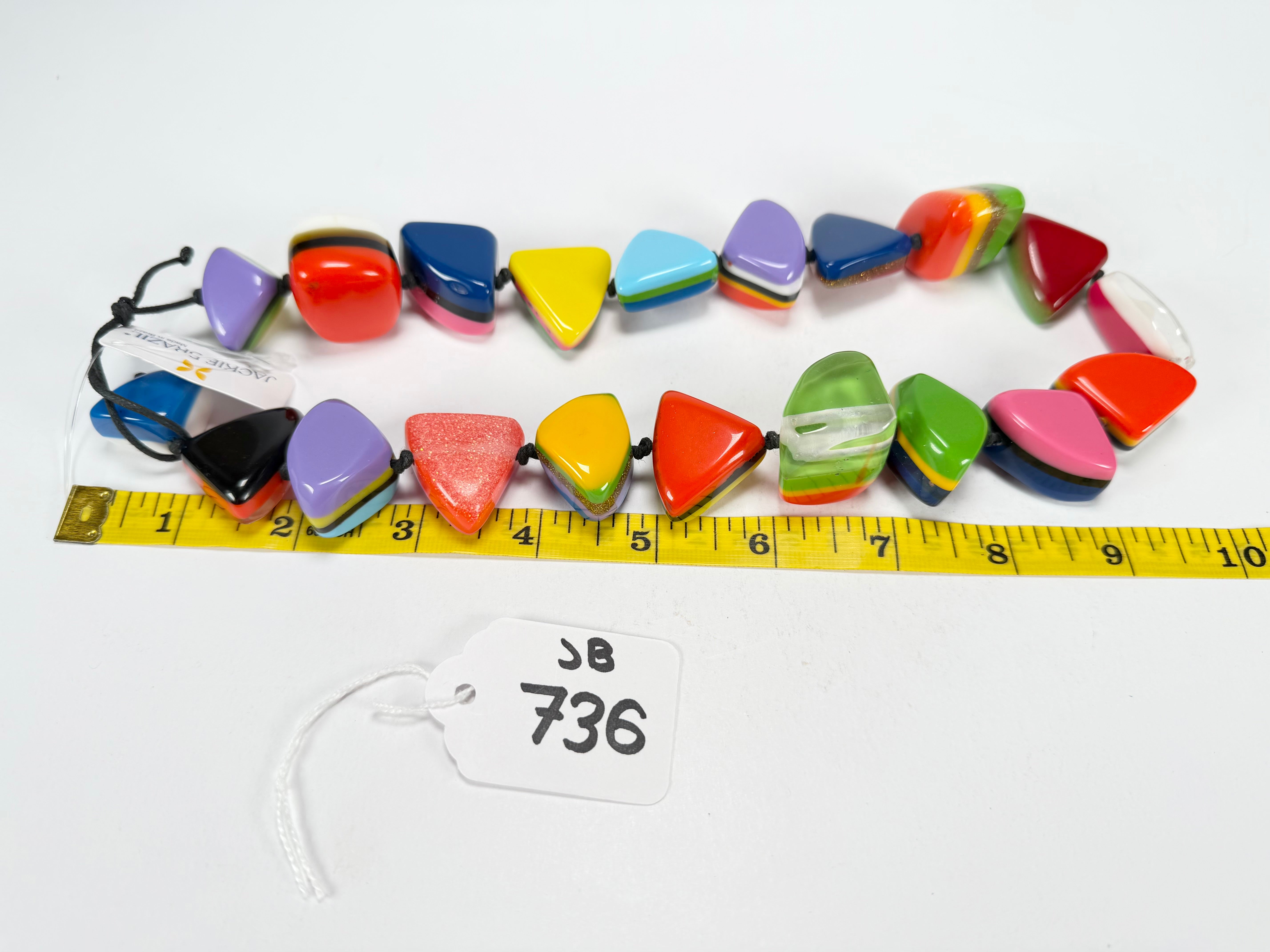 Jackie Brazil "Natural" Pop Art Large Stones 55cm Resin Necklace ( N0378 )