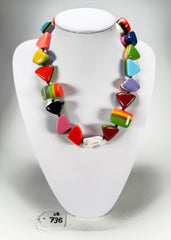Jackie Brazil "Natural" Pop Art Large Stones 55cm Resin Necklace ( N0378 )