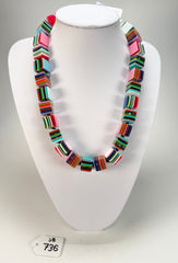 Jackie Brazil "POP" Liquorice Party Mix Small Cubes 65cm Necklace ( N0046 )
