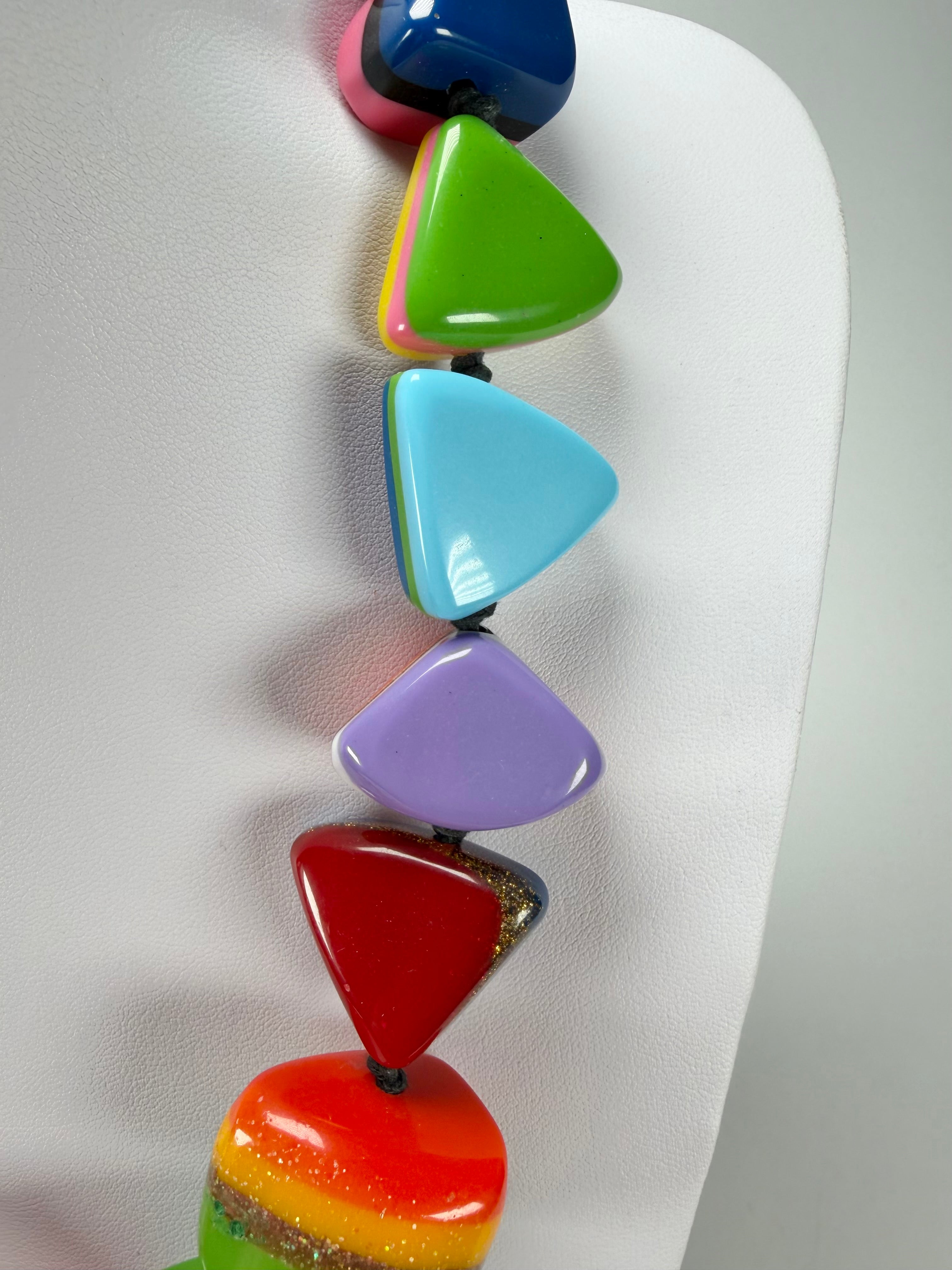 Jackie Brazil "Natural" Pop Art Large Stones 55cm Resin Necklace ( N0378 )