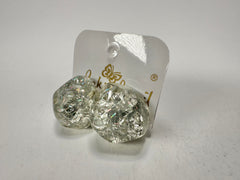 Jackie Brazil "Camille" Silver Flakes Abstract Resin Earrings ( E1053 )