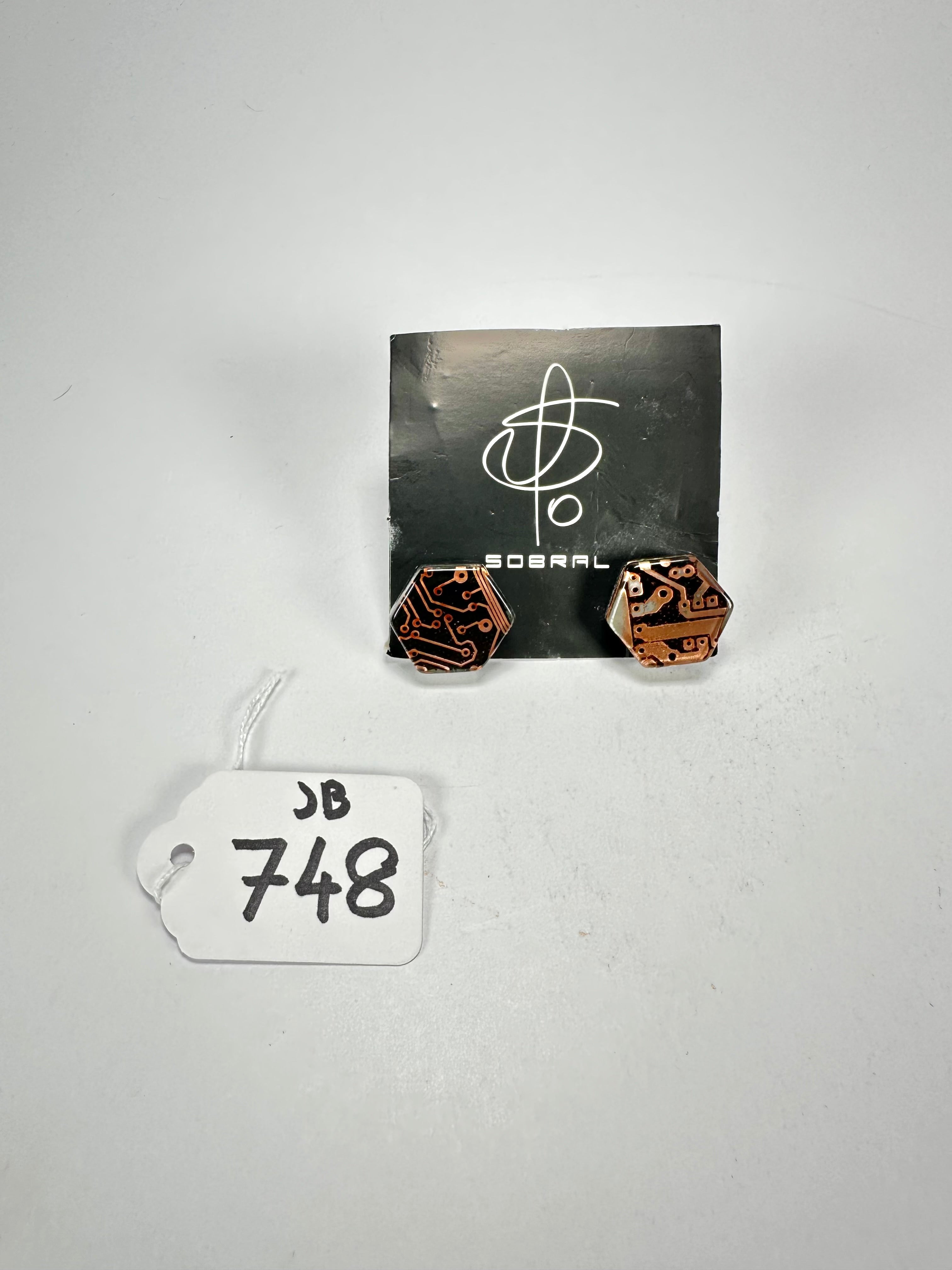 Jackie Brazil "Ming" Flash Digital Hexagon Resin Earrings ( E3214 )