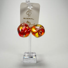 Jackie Brazil "Moda" Cascade  Abstract Clip On Resin Earrings ( E2962 )