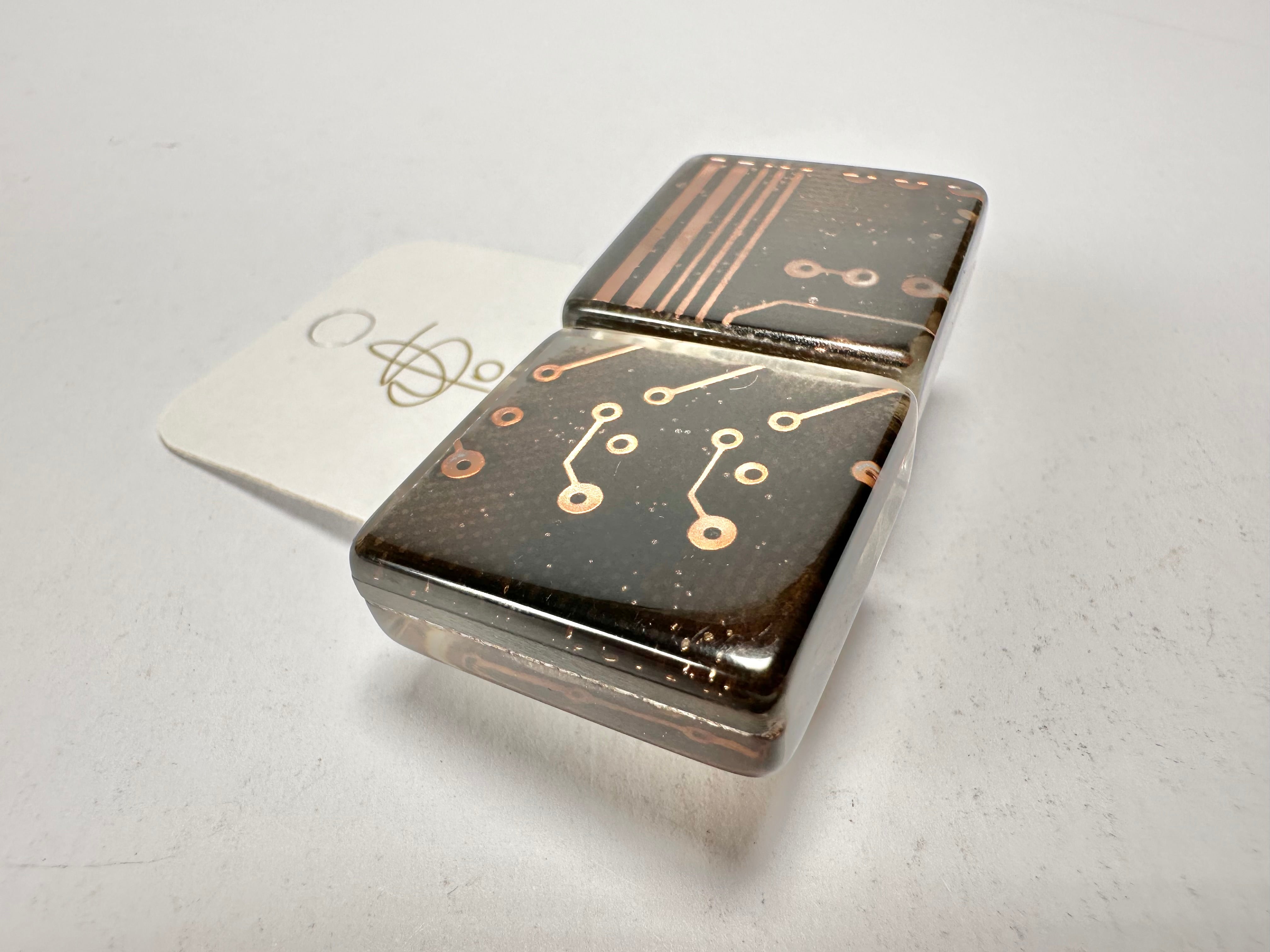Jackie Brazil "Dale" Flash Digital Square Clip On Resin Earrings ( E3217 )