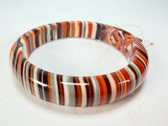 Jackie Brazil "Thin Cat Eye" Liquorice Allsorts with Cat Eye Orange Mix 1.3cm Resin Bangle ( B1151 )