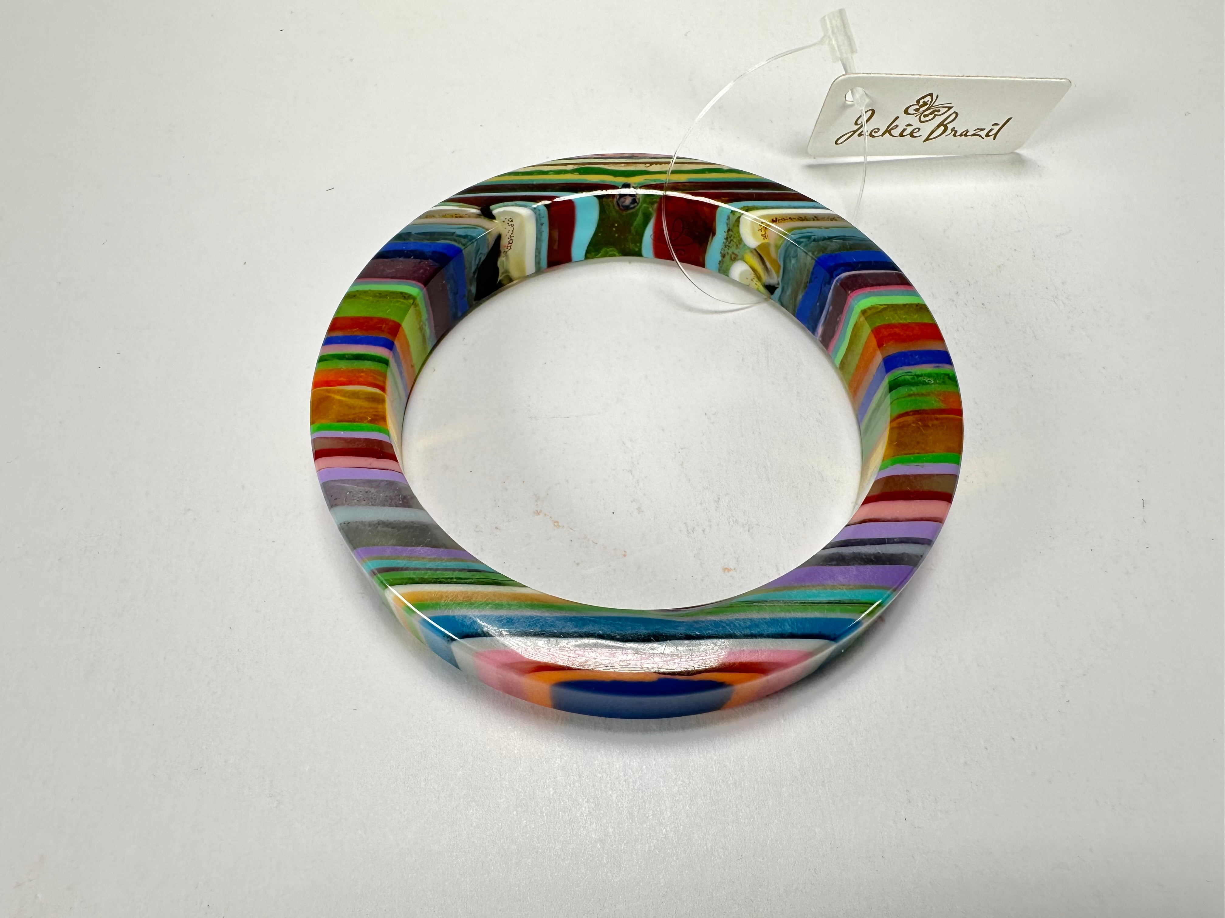 Jackie Brazil "Cat Eye" Liquorice Allsorts with Cat Eye Spring Mix 1.3cm Resin Bangle ( B1034 )