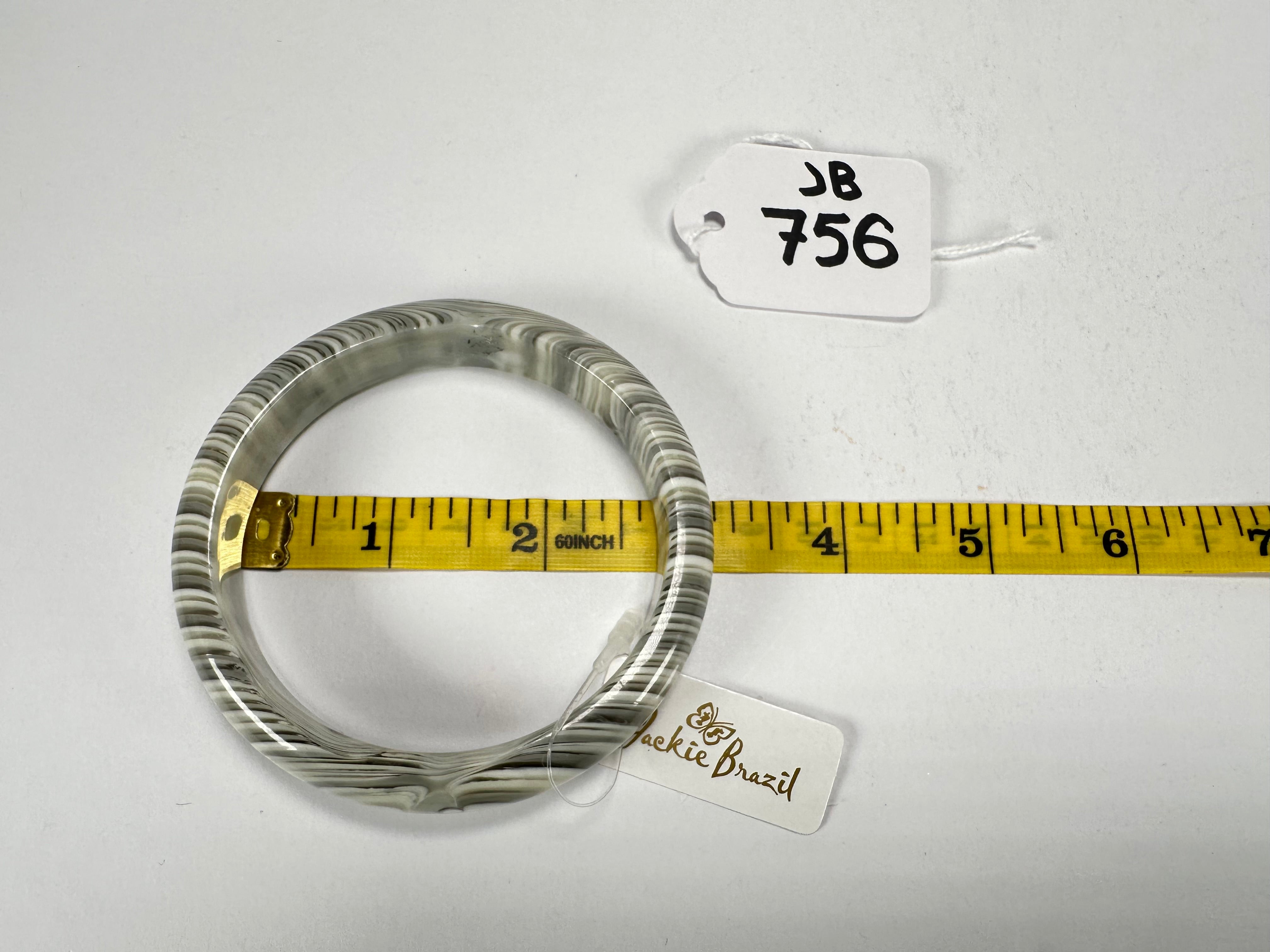Jackie Brazil "Thin Cat Eye" Liquorice Allsorts with Cat Eye Cream Mix 1.3cm Resin Bangle ( B1151 )
