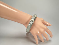 Jackie Brazil "Thin Cat Eye" Liquorice Allsorts with Cat Eye Cream Mix 1.3cm Resin Bangle ( B1151 )