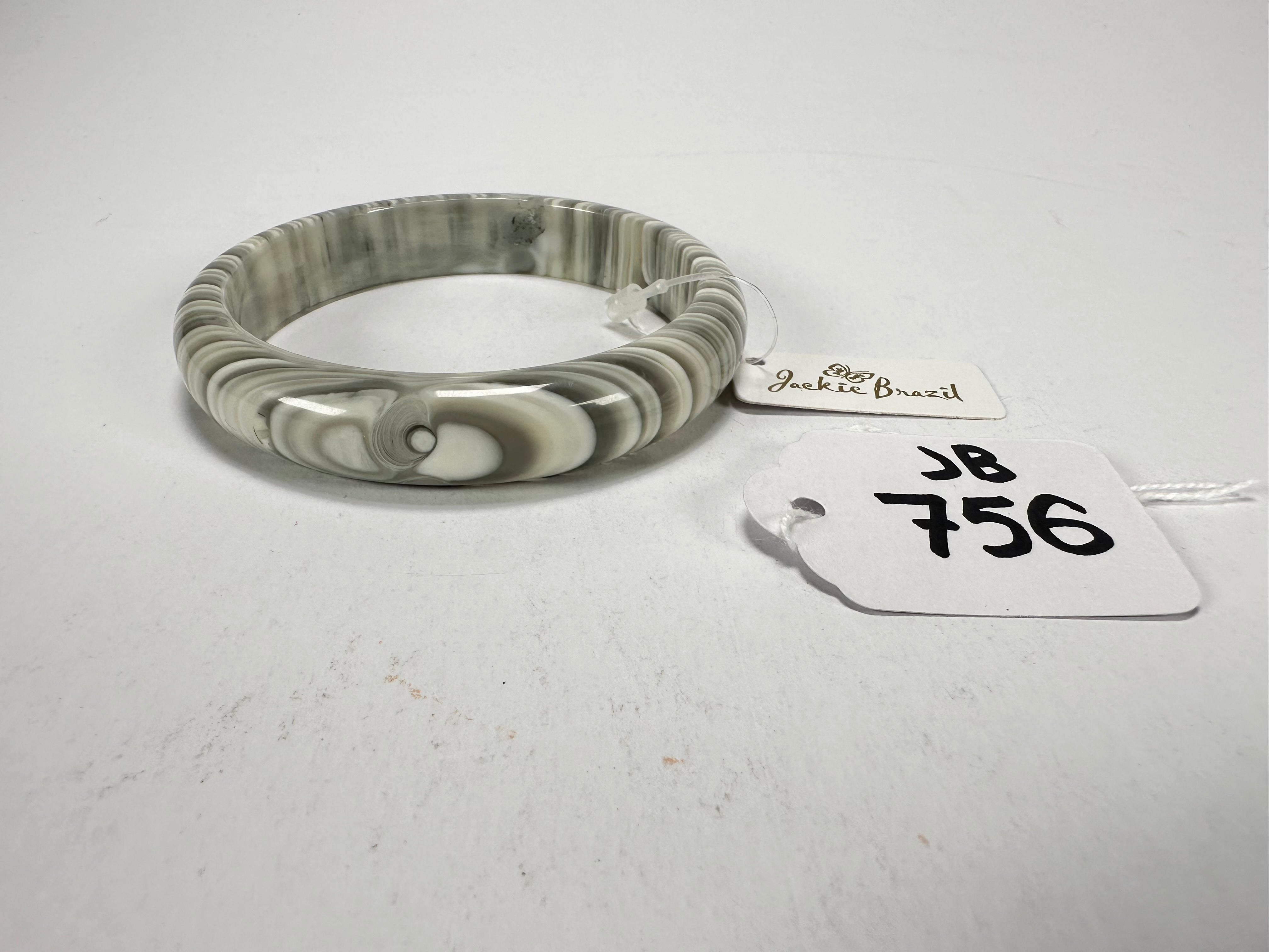 Jackie Brazil "Thin Cat Eye" Liquorice Allsorts with Cat Eye Cream Mix 1.3cm Resin Bangle ( B1151 )
