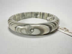 Jackie Brazil "Thin Cat Eye" Liquorice Allsorts with Cat Eye Cream Mix 1.3cm Resin Bangle ( B1151 )