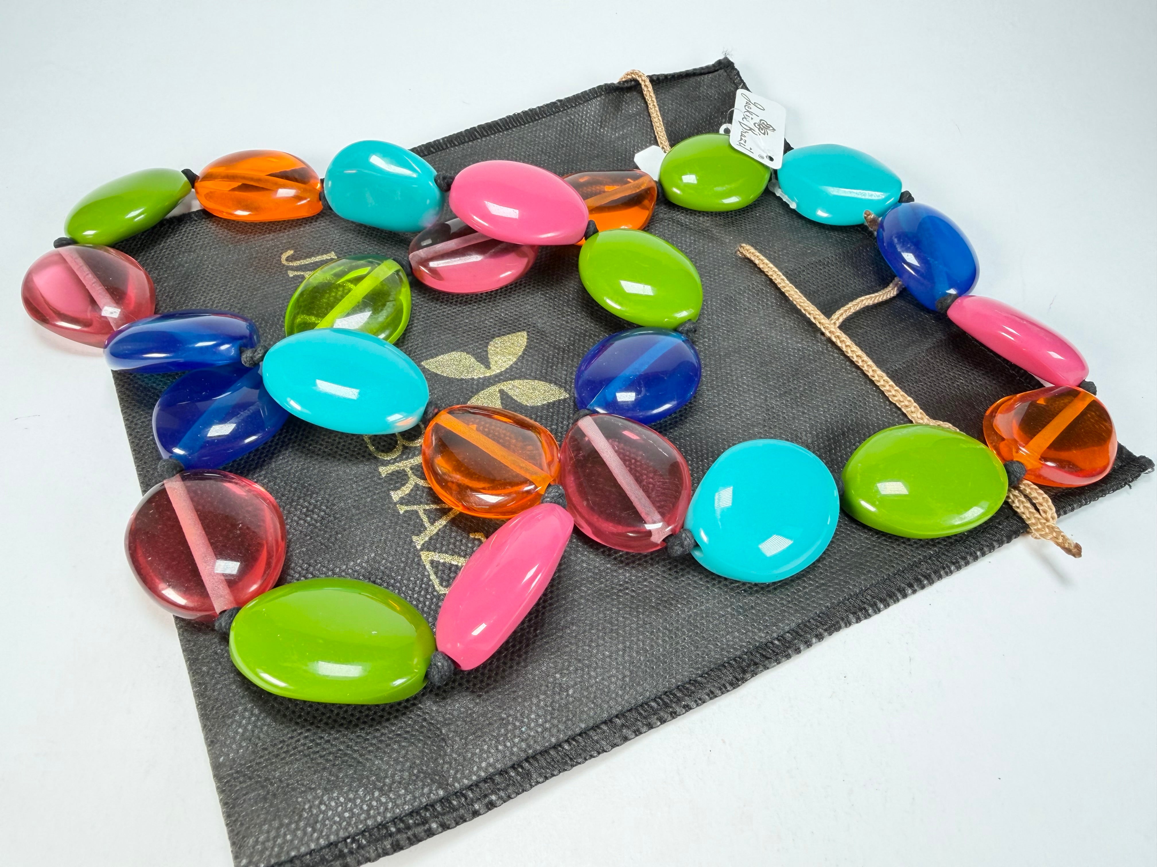 Jackie Brazil "Kathy" Transparent Paris Mix Small Riverstones 100cm Necklace ( N3760 )