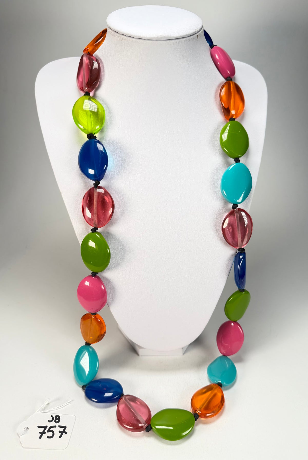Jackie Brazil "Kathy" Transparent Paris Mix Small Riverstones 100cm Necklace ( N3760 )