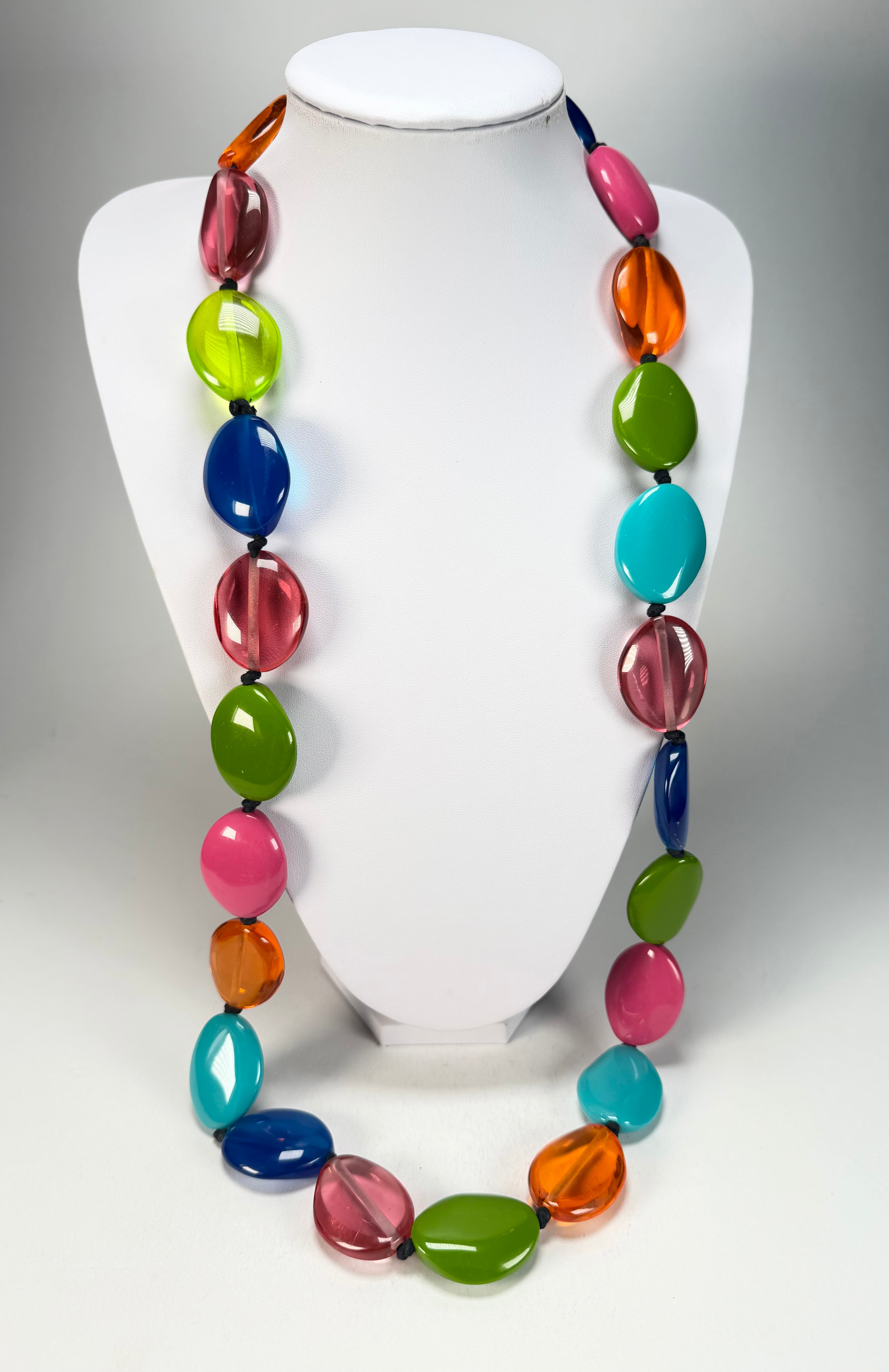Jackie Brazil "Kathy" Transparent Paris Mix Small Riverstones 100cm Necklace ( N3760 )