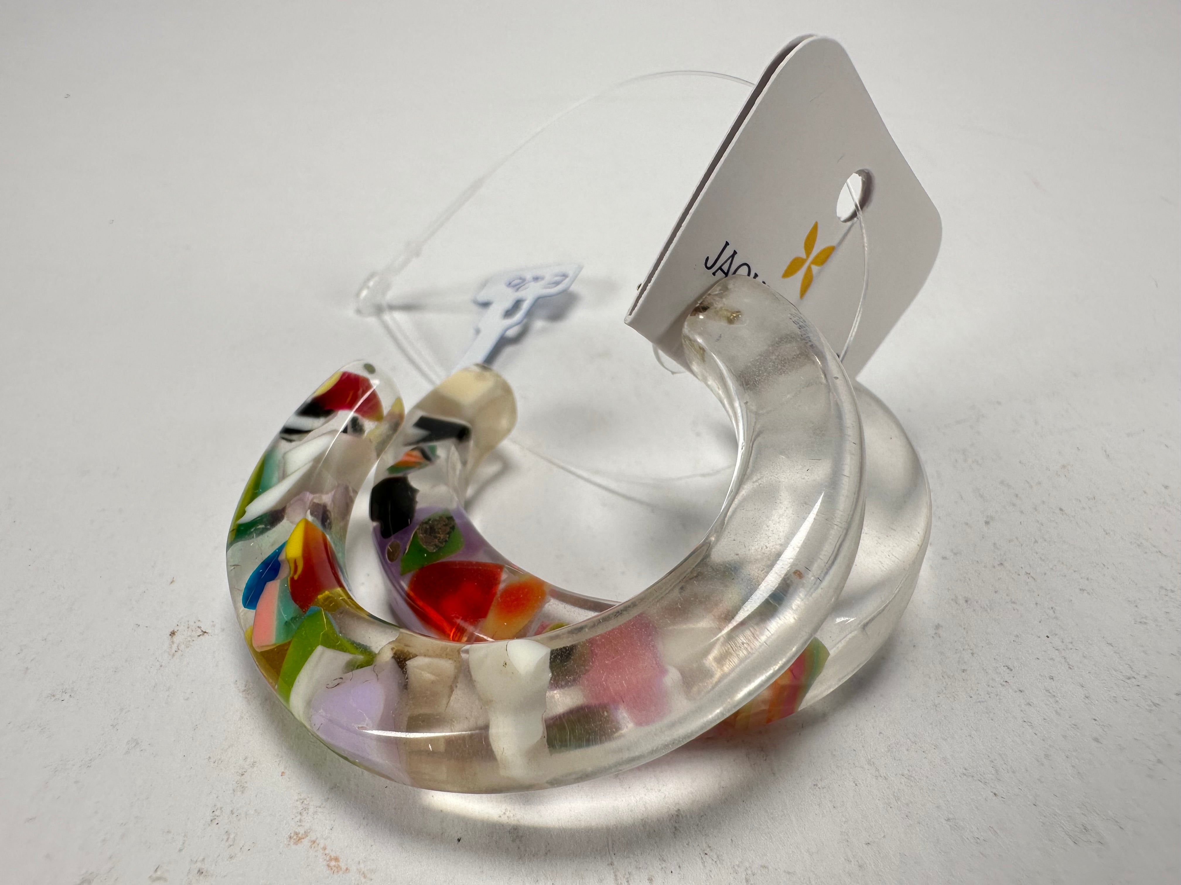Jackie Brazil "Circus" Cascade Hoop On Pin Resin Earrings ( E0020 )