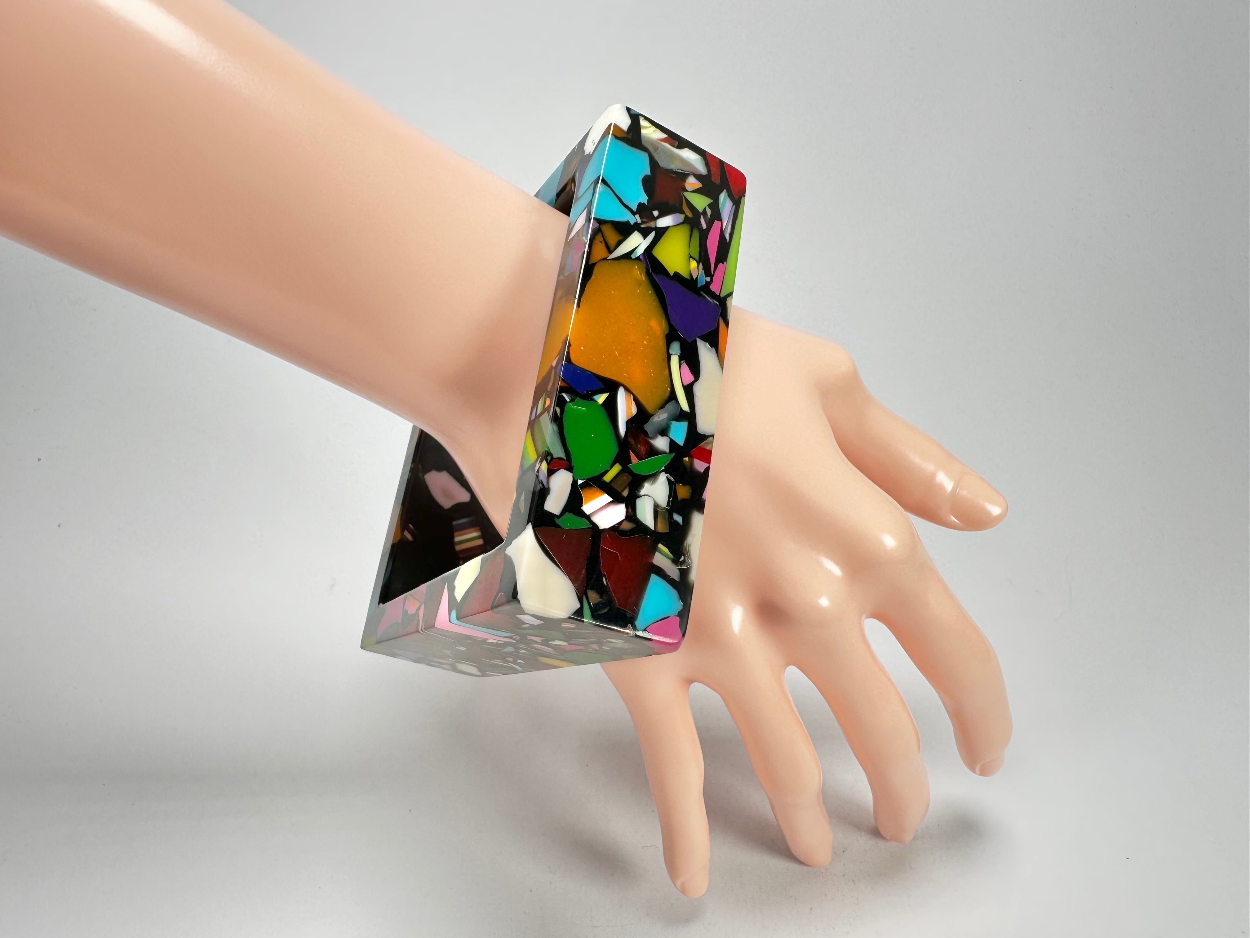 Jackie Brazil "Art Deco" Solid Square 3.1cm Bangle ( B3086 )