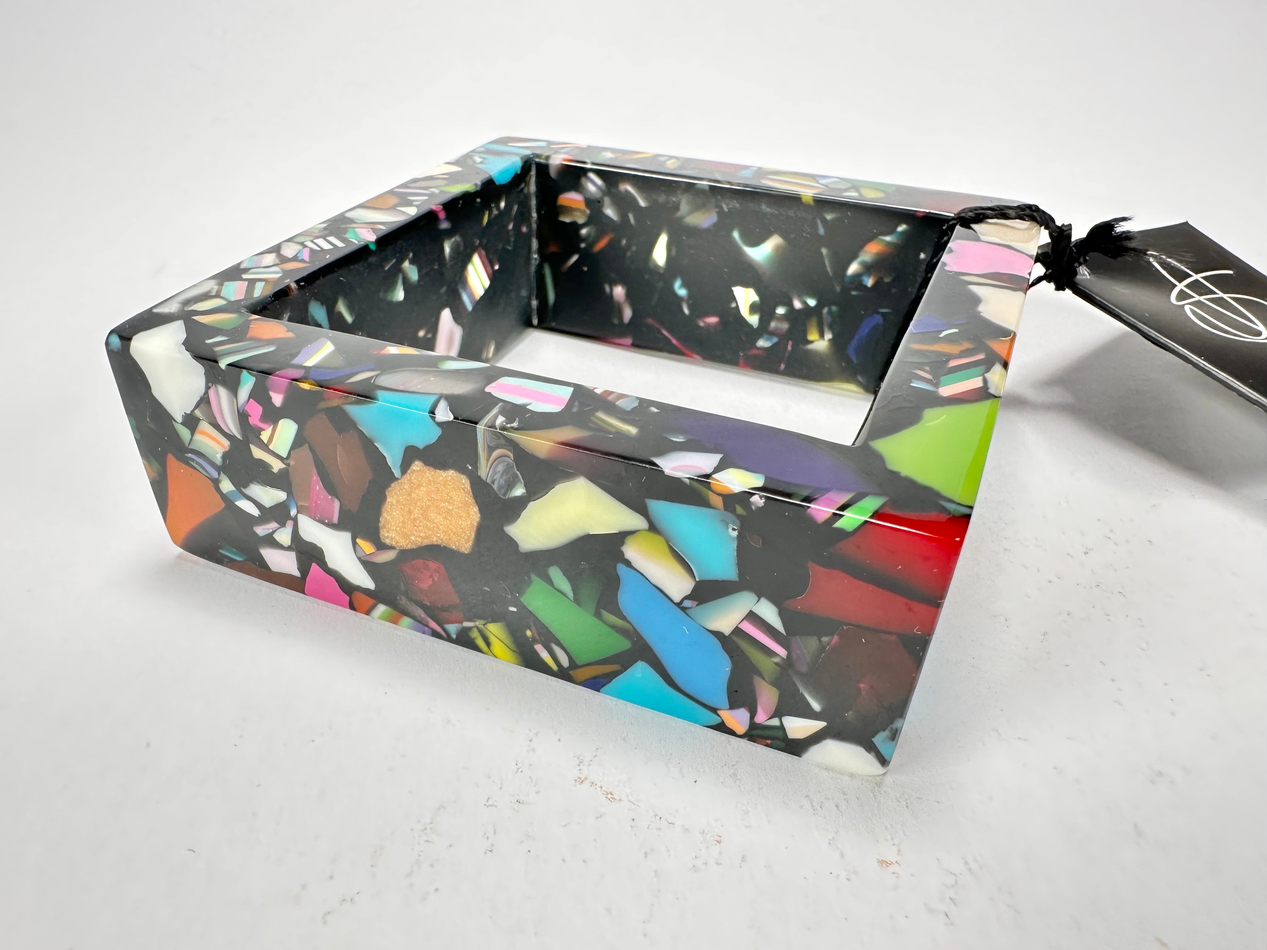 Jackie Brazil "Art Deco" Solid Square 3.1cm Bangle ( B3086 )
