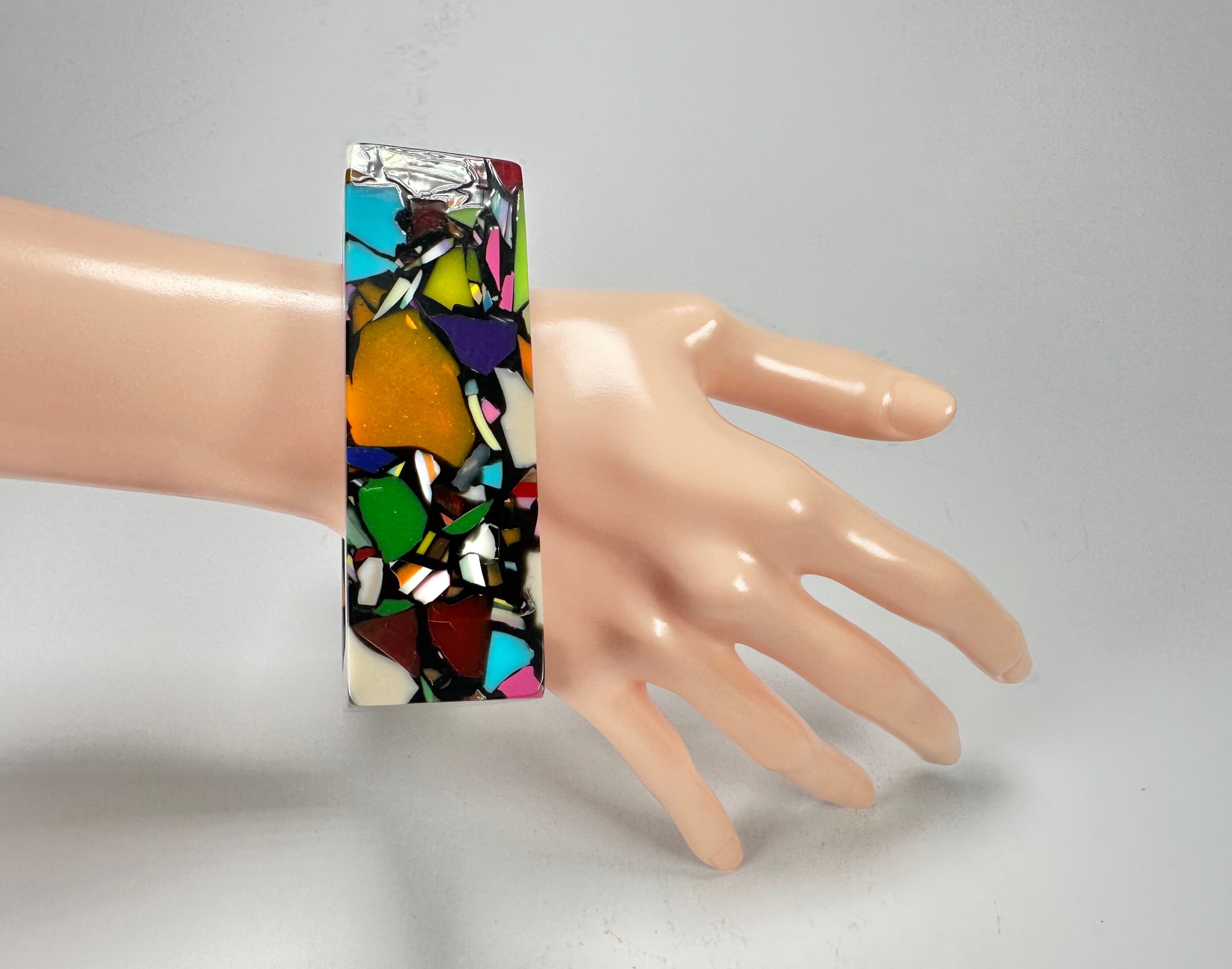 Jackie Brazil "Art Deco" Solid Square 3.1cm Bangle ( B3086 )