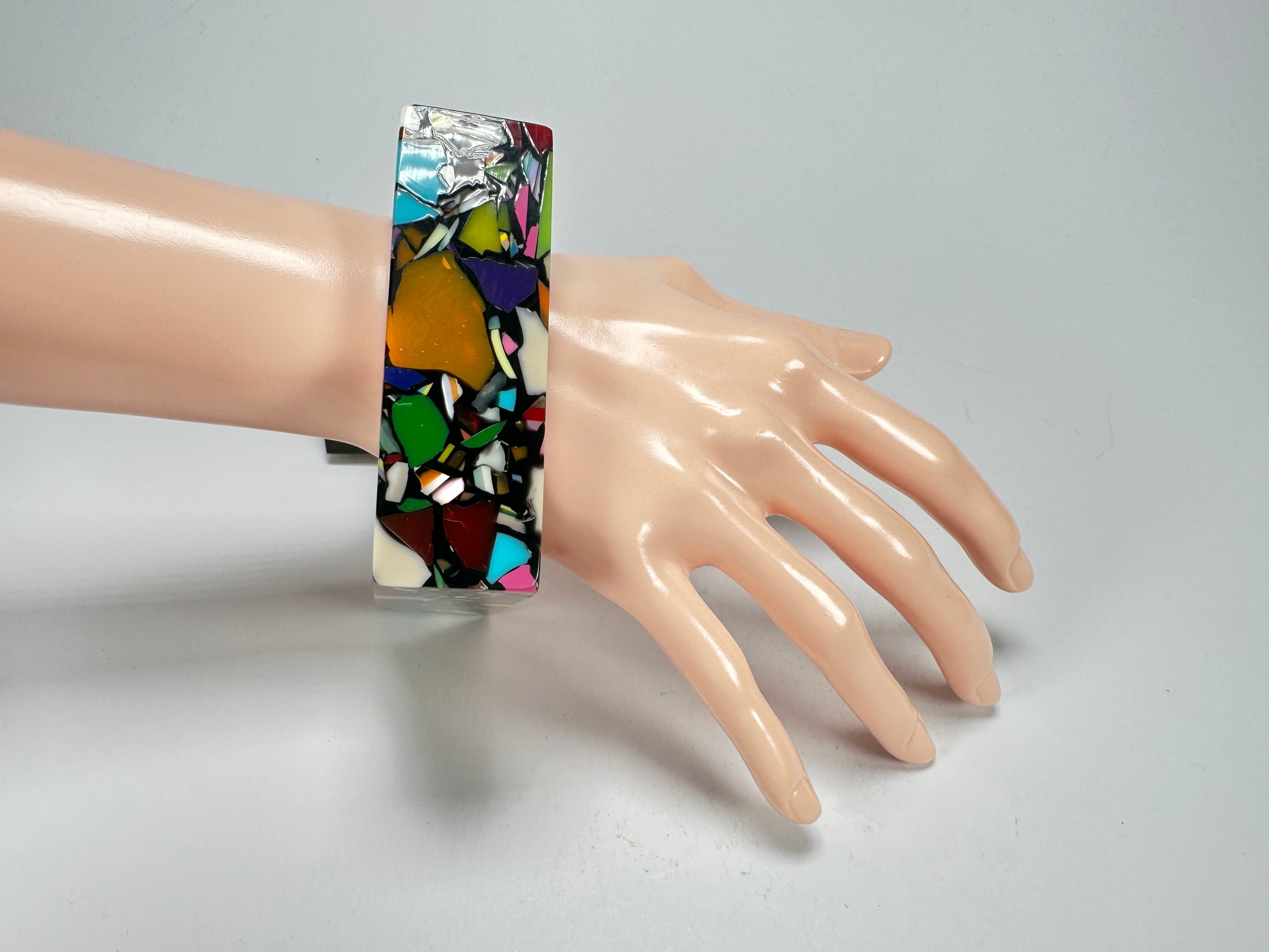 Jackie Brazil "Art Deco" Solid Square 3.1cm Bangle ( B3086 )