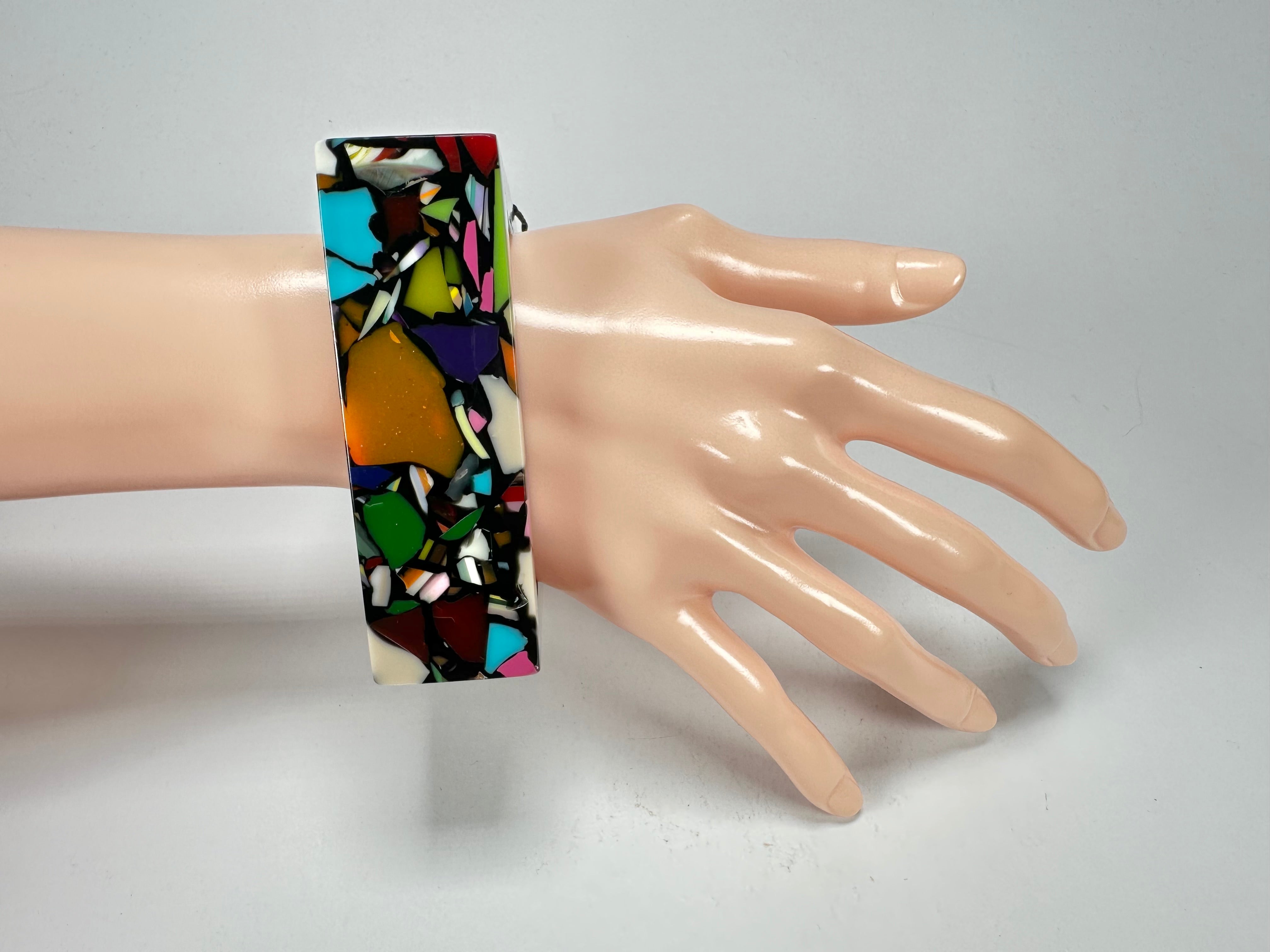 Jackie Brazil "Art Deco" Solid Square 3.1cm Bangle ( B3086 )