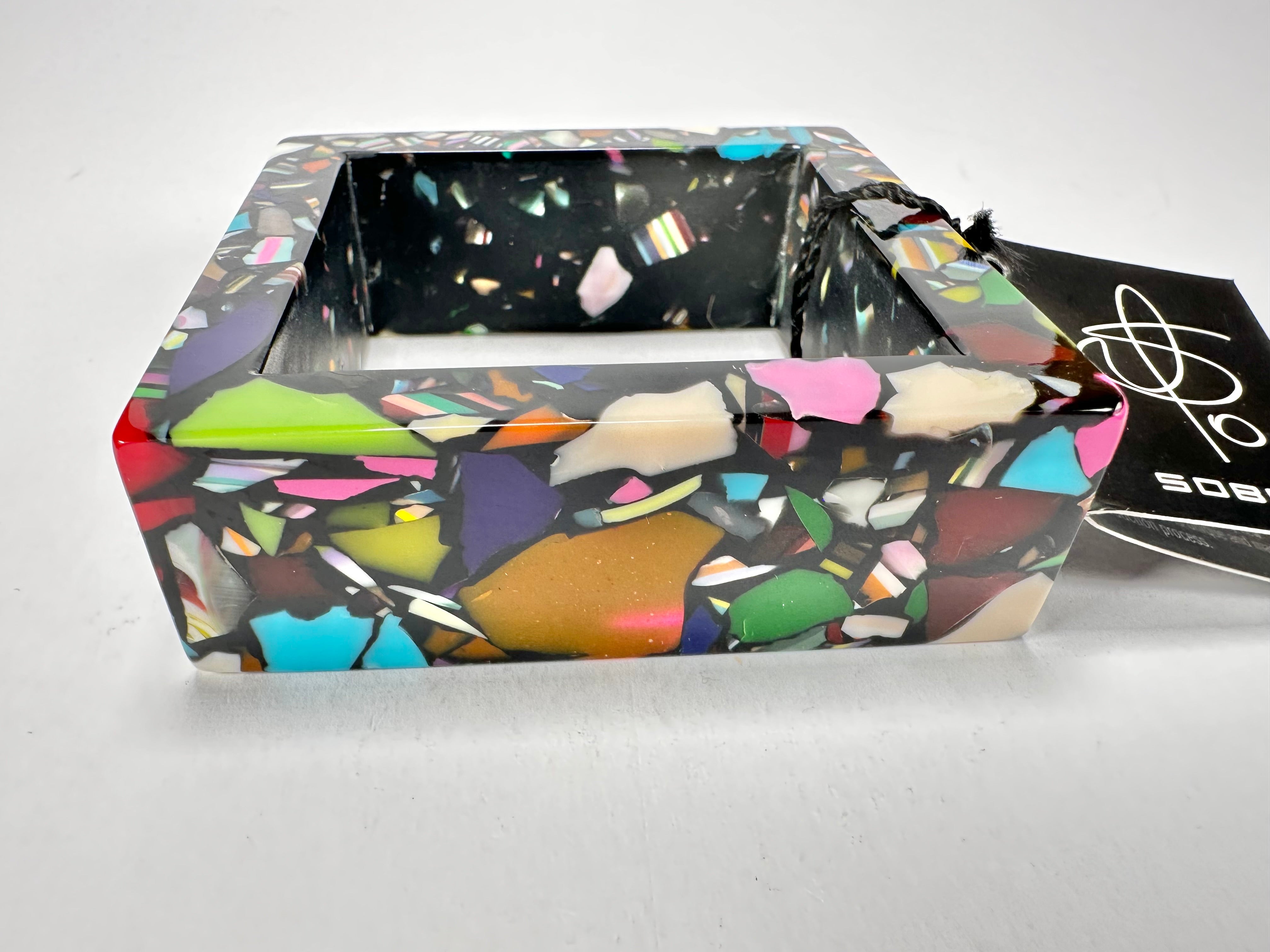 Jackie Brazil "Art Deco" Solid Square 3.1cm Bangle ( B3086 )