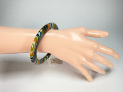 Jackie Brazil "Olympic Circles" Liquorice Allsorts Winter Colour 0.5cm Resin Bangle ( B2336 )