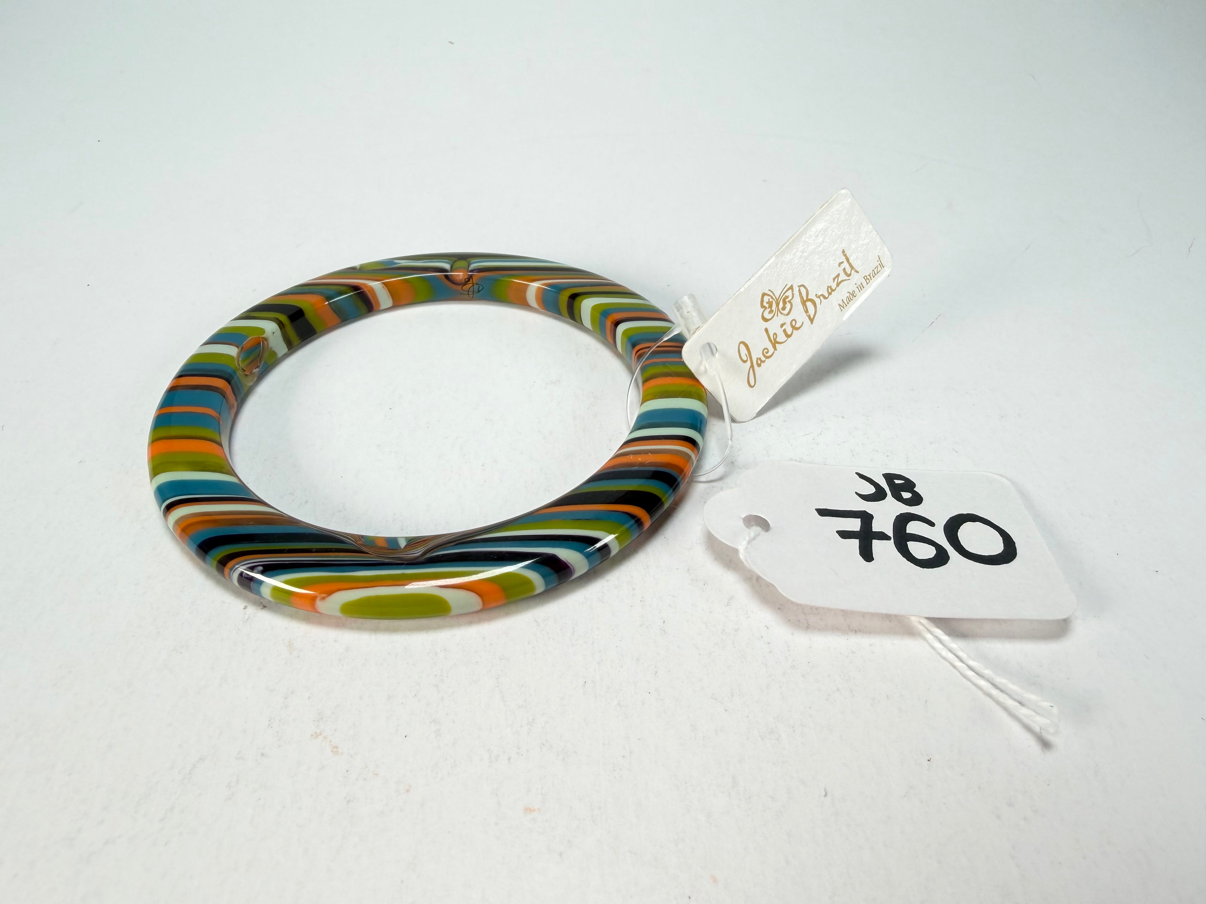 Jackie Brazil "Olympic Circles" Liquorice Allsorts Winter Colour 0.5cm Resin Bangle ( B2336 )