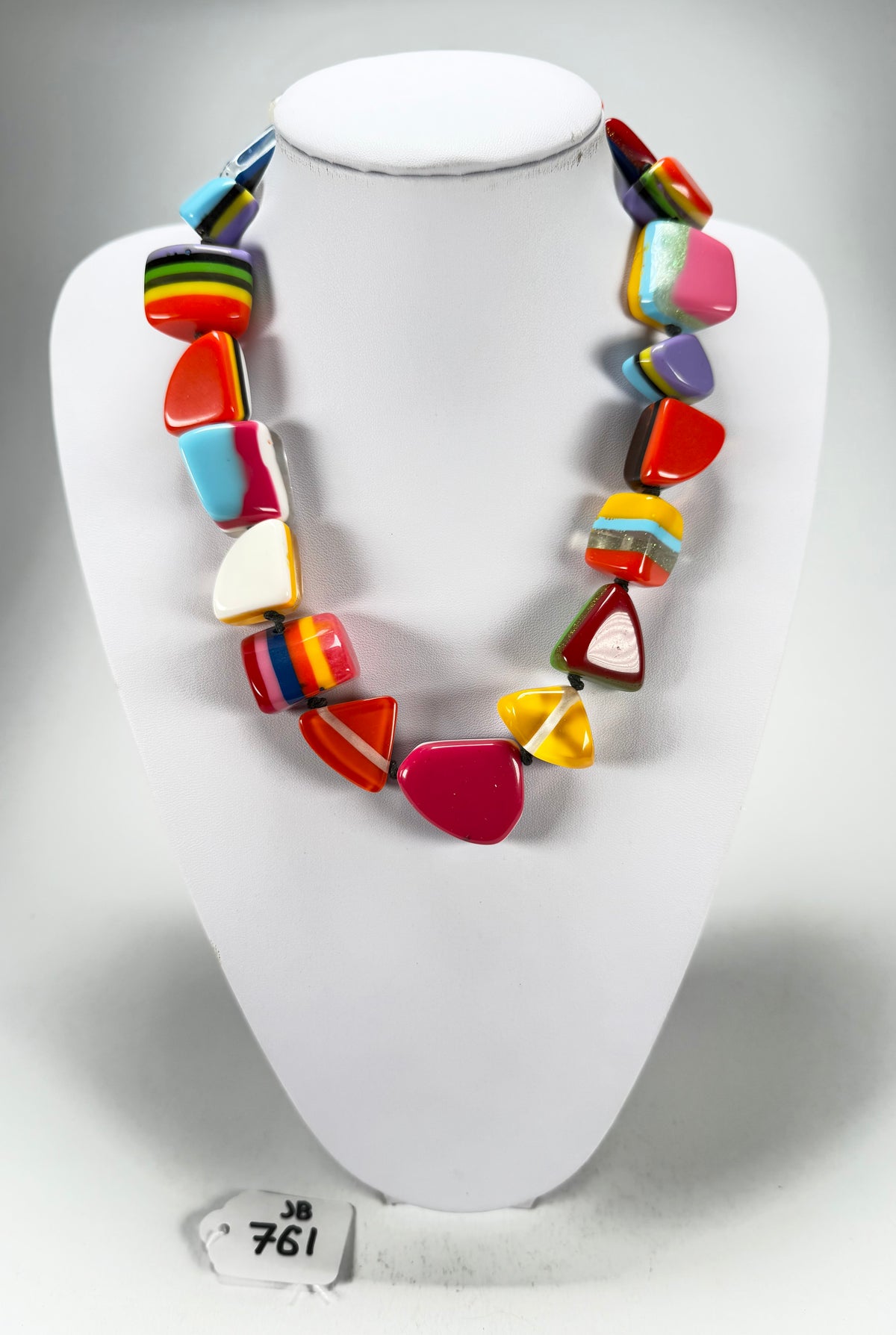 Jackie Brazil "Natural" Pop Art Large Stones 55cm Resin Necklace ( N0378 )