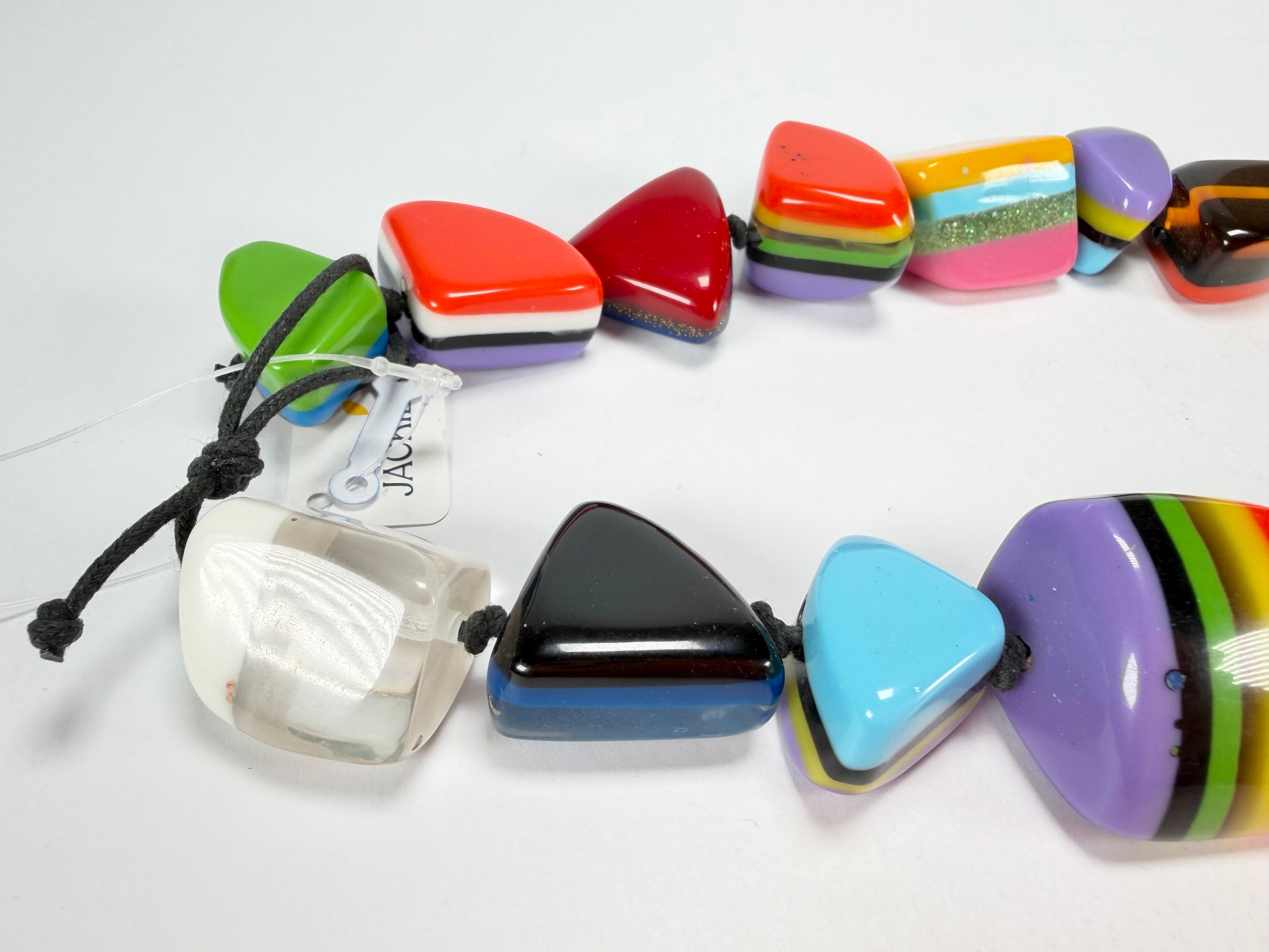 Jackie Brazil "Natural" Pop Art Large Stones 55cm Resin Necklace ( N0378 )