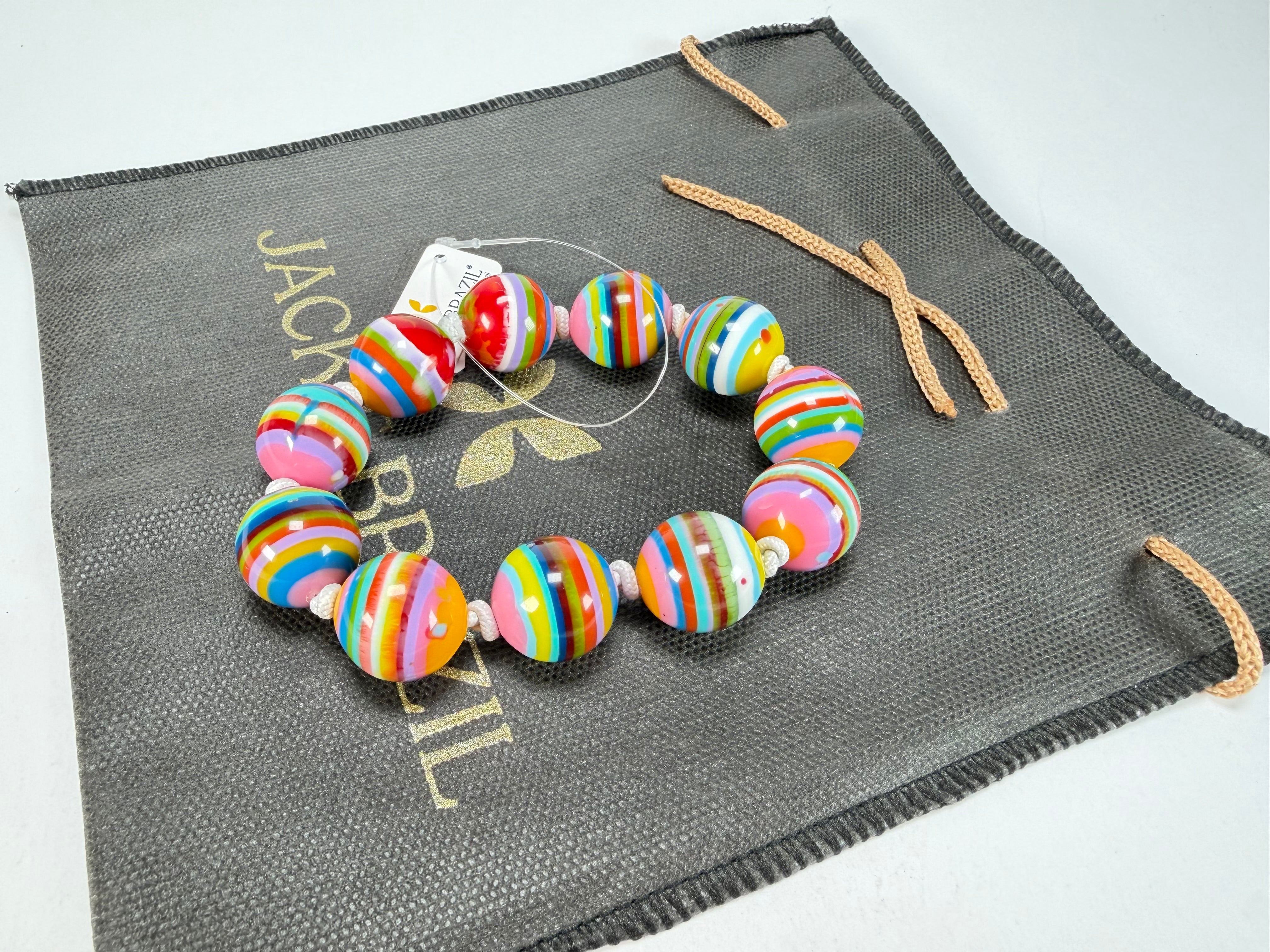 Jackie Brazil "Lola" Liquorice All Sorts Medium Spheres Bracelet ( B2695 )