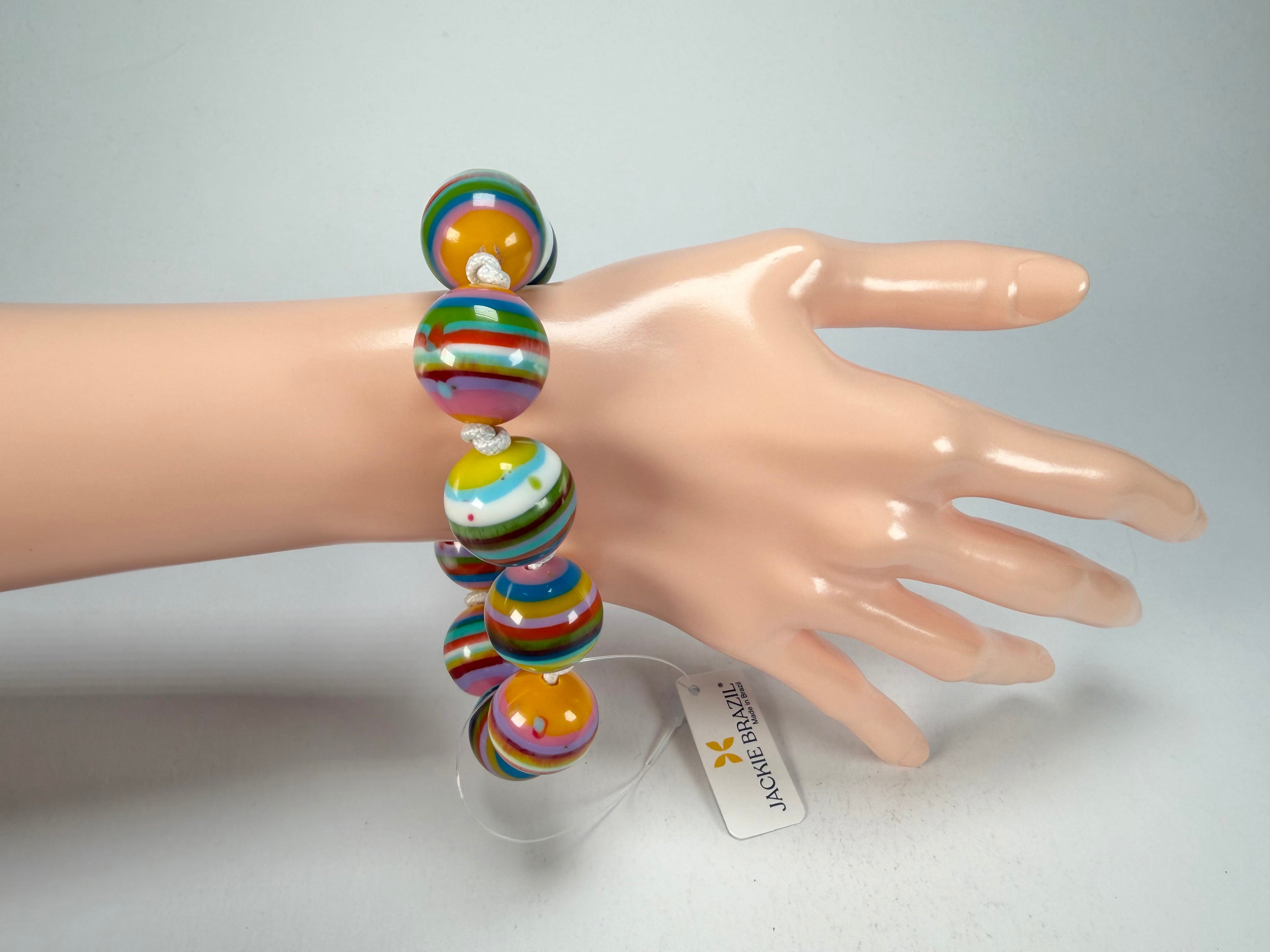 Jackie Brazil "Lola" Liquorice All Sorts Medium Spheres Bracelet ( B2695 )