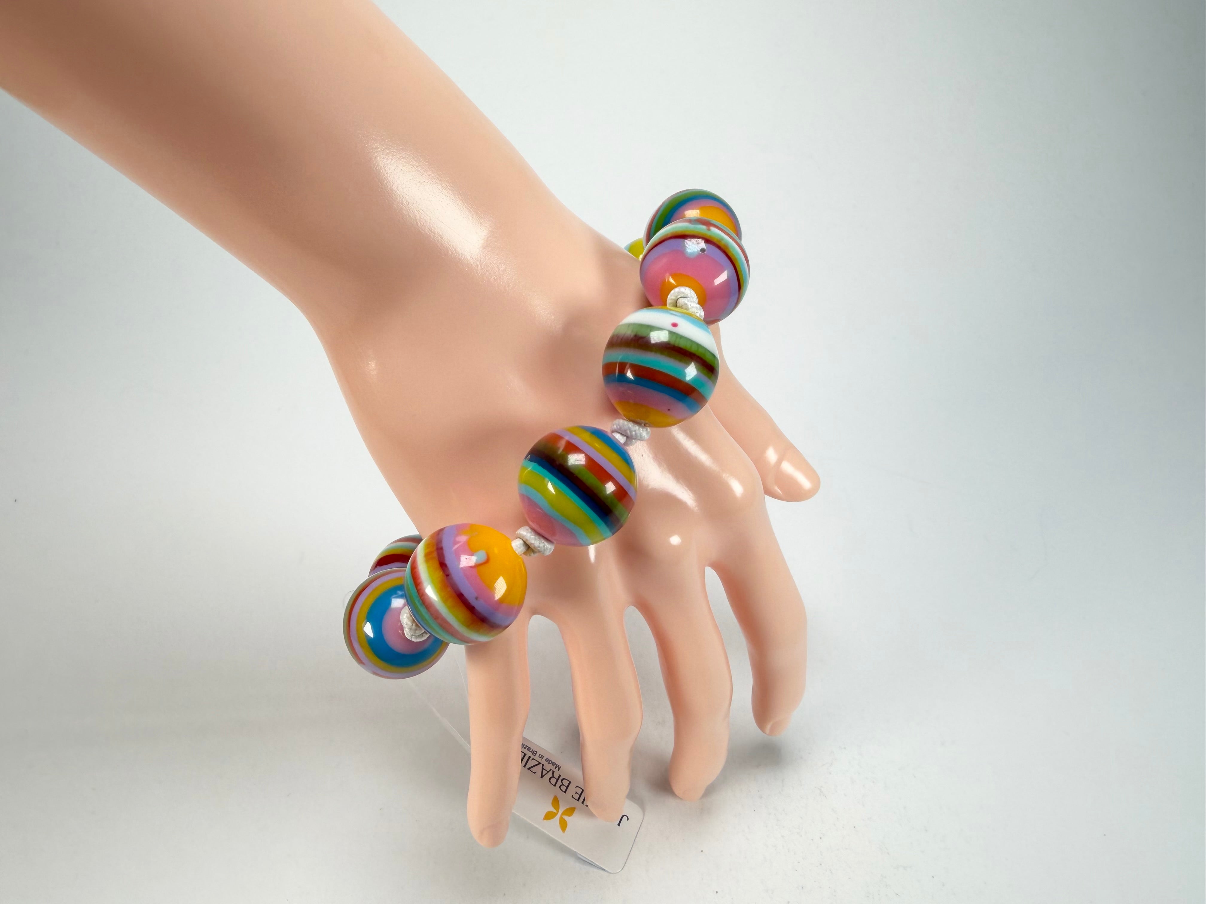 Jackie Brazil "Lola" Liquorice All Sorts Medium Spheres Bracelet ( B2695 )