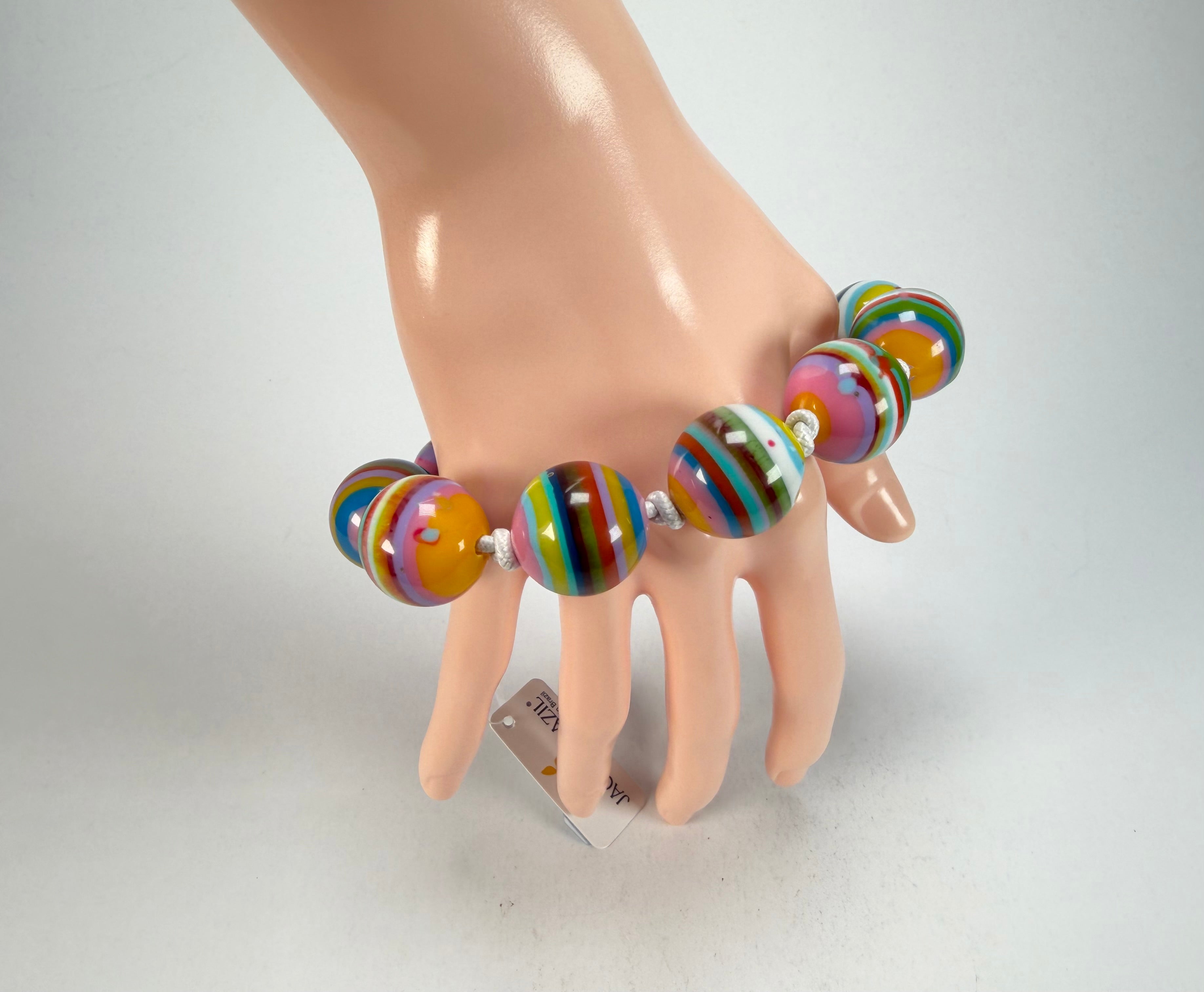 Jackie Brazil "Lola" Liquorice All Sorts Medium Spheres Bracelet ( B2695 )