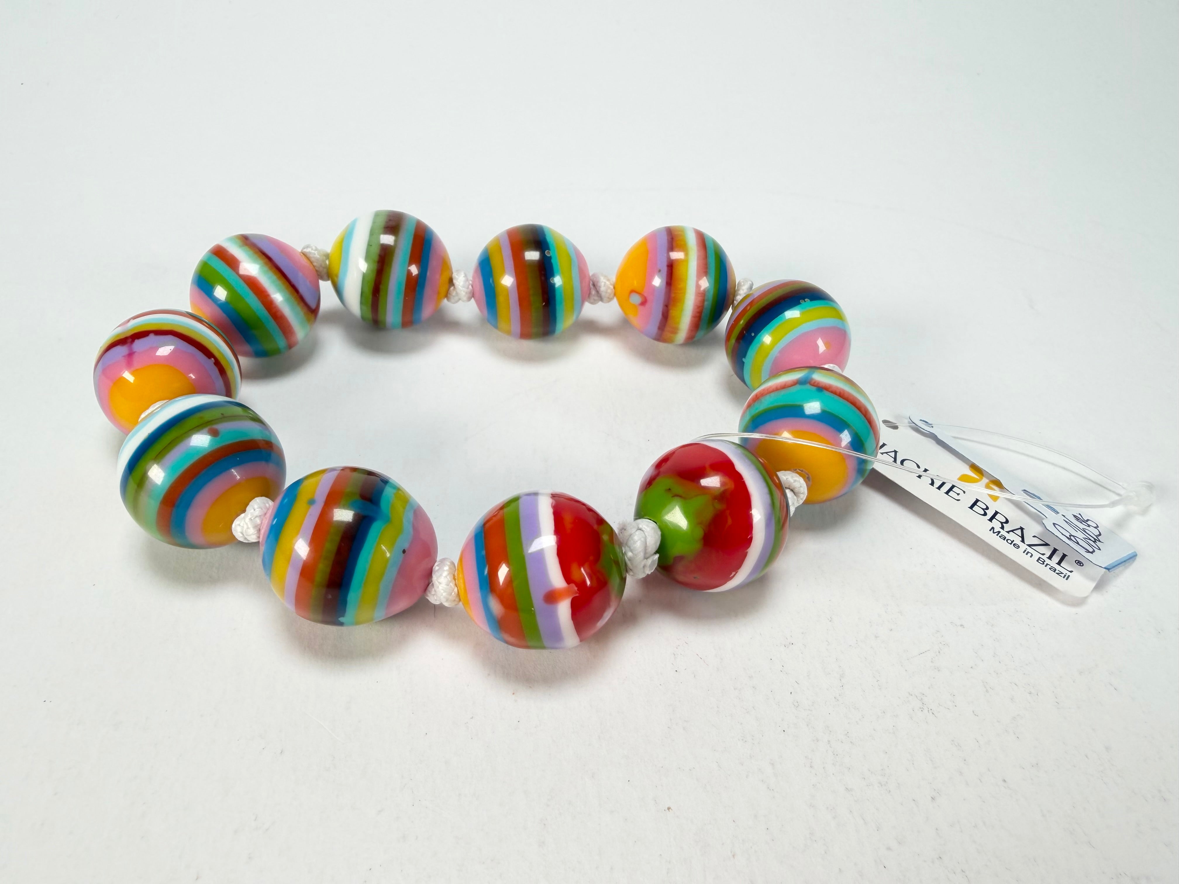 Jackie Brazil "Lola" Liquorice All Sorts Medium Spheres Bracelet ( B2695 )