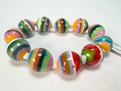 Jackie Brazil "Lola" Liquorice All Sorts Medium Spheres Bracelet ( B2695 )