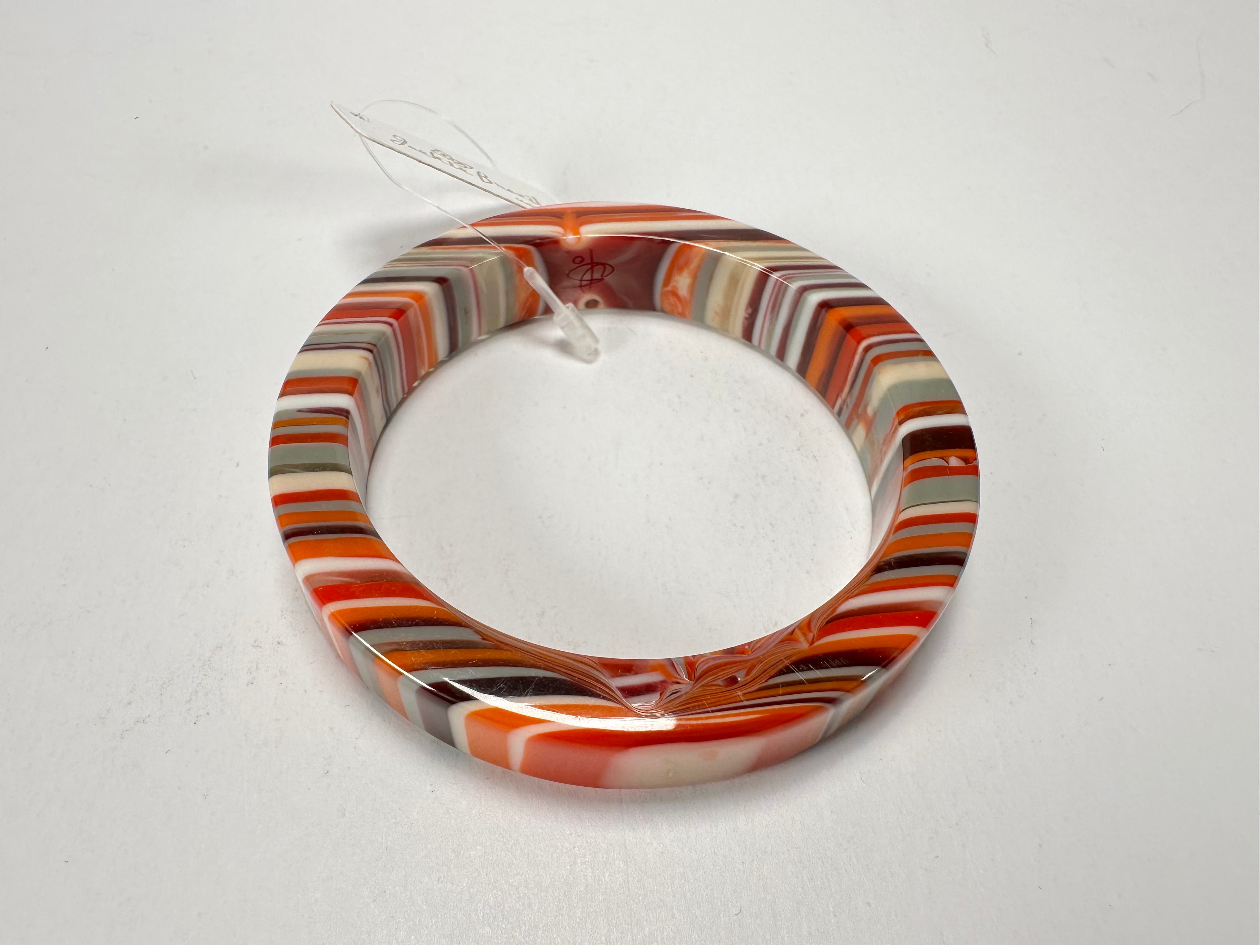 Jackie Brazil "Cat Eye" Liquorice Allsorts with Cat Eye Orange Mix 1.3cm Resin Bangle ( B1034 )