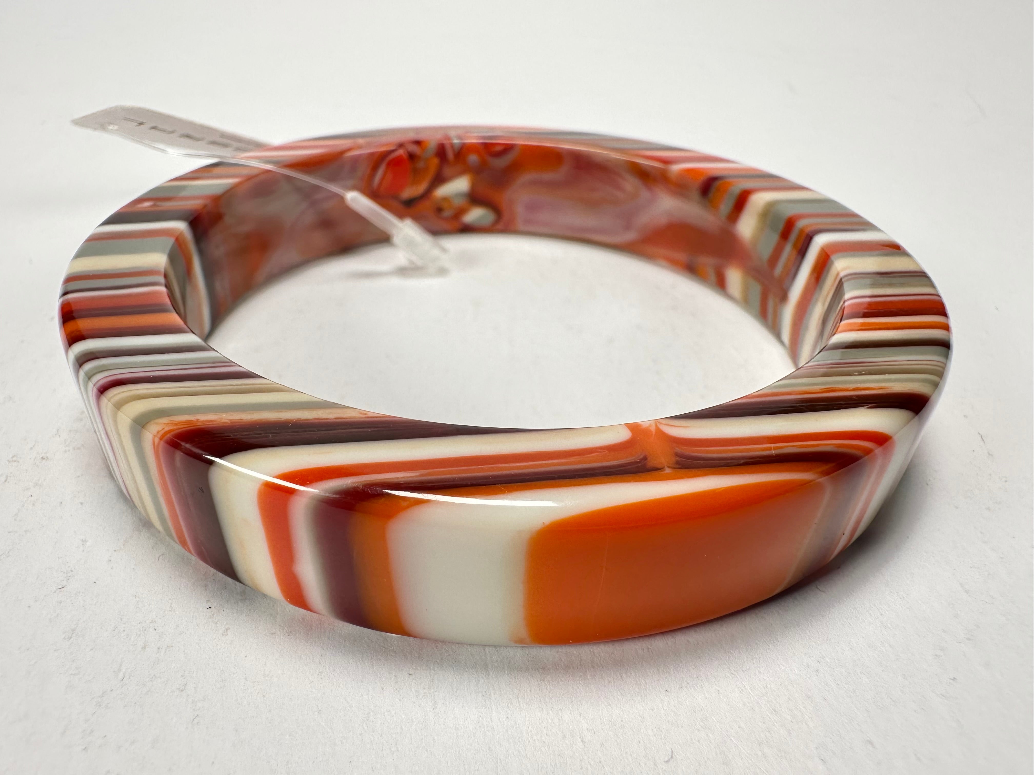 Jackie Brazil "Cat Eye" Liquorice Allsorts with Cat Eye Orange Mix 1.3cm Resin Bangle ( B1034 )