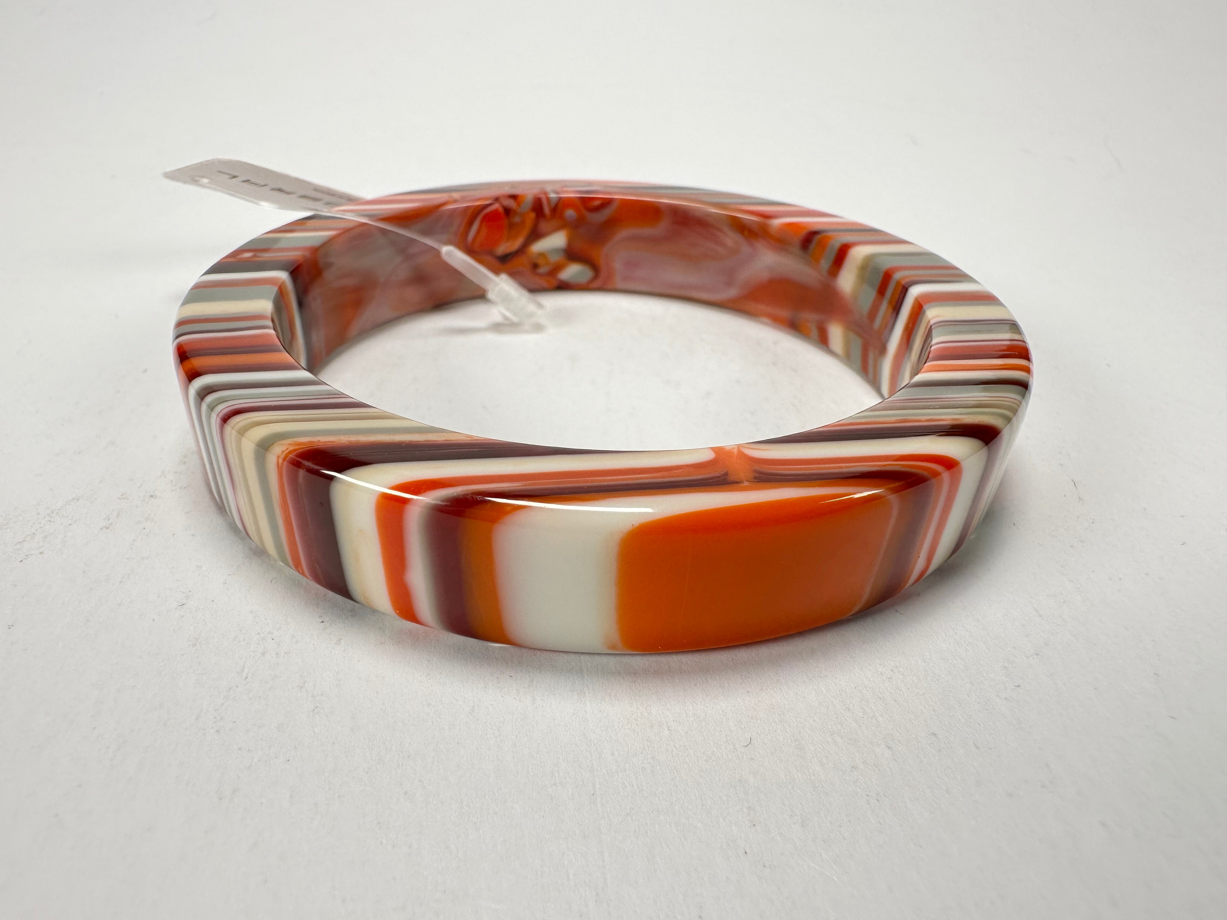 Jackie Brazil "Cat Eye" Liquorice Allsorts with Cat Eye Orange Mix 1.3cm Resin Bangle ( B1034 )