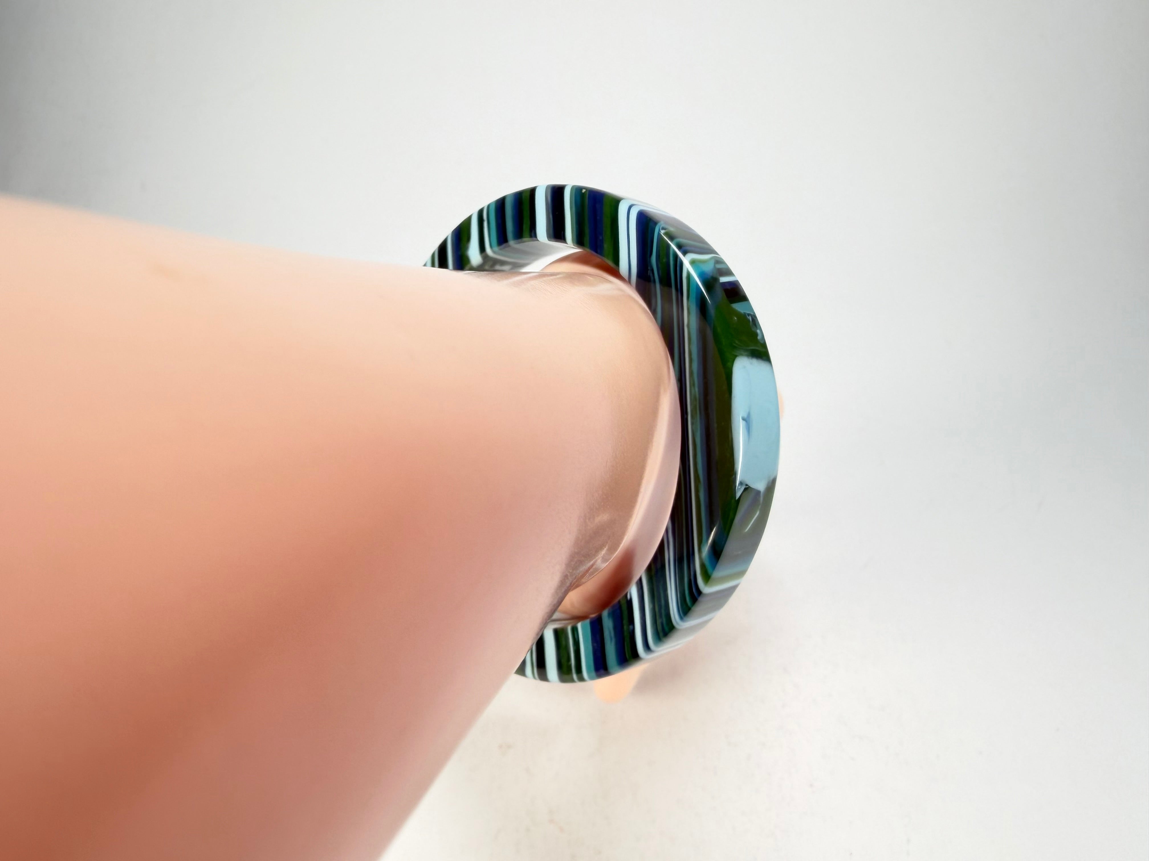 Jackie Brazil "Cat Eye" Liquorice Allsorts with Cat Eye Blue Mix 1.3cm Resin Bangle ( B1034 )