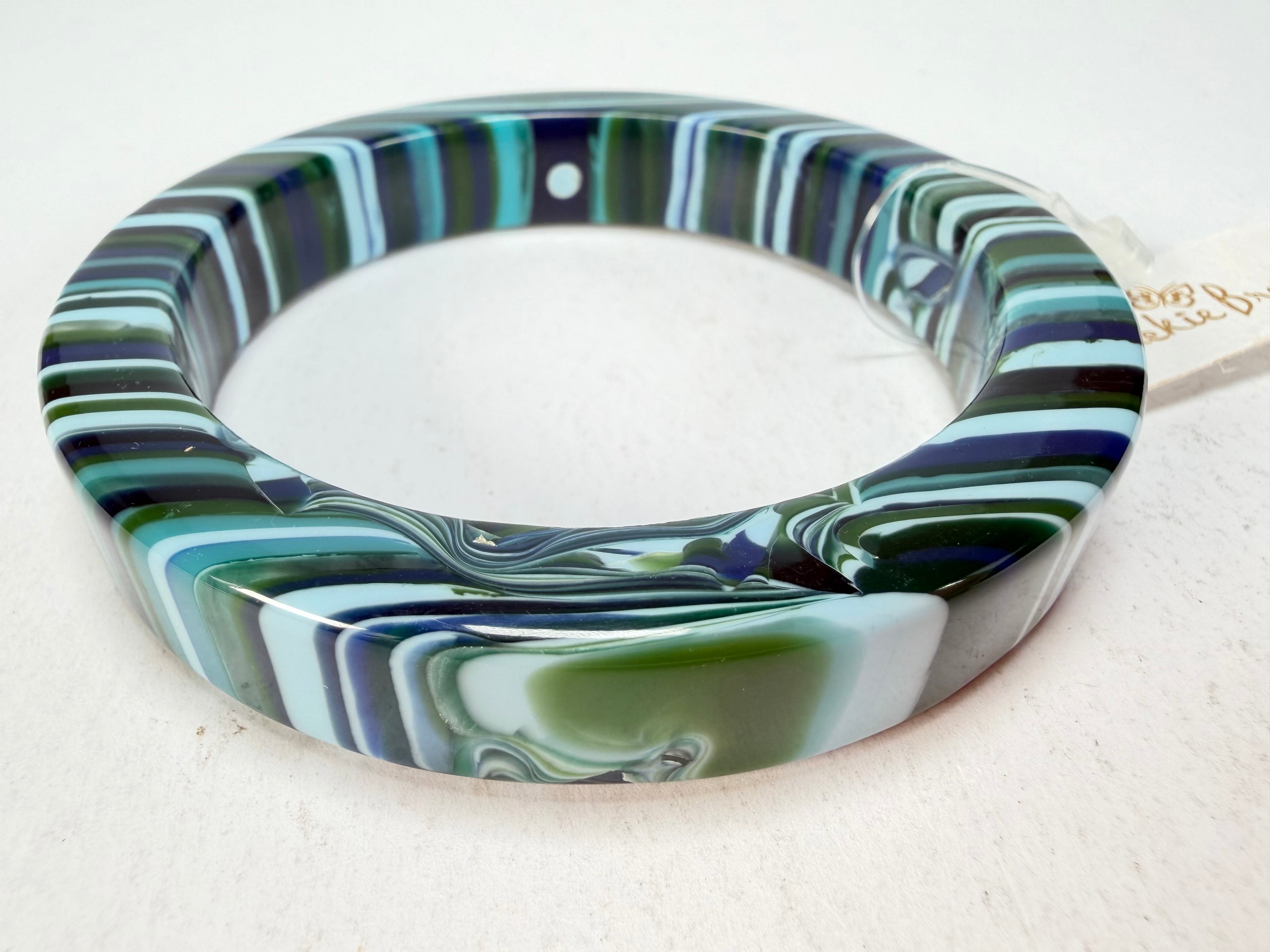 Jackie Brazil "Cat Eye" Liquorice Allsorts with Cat Eye Blue Mix 1.3cm Resin Bangle ( B1034 )