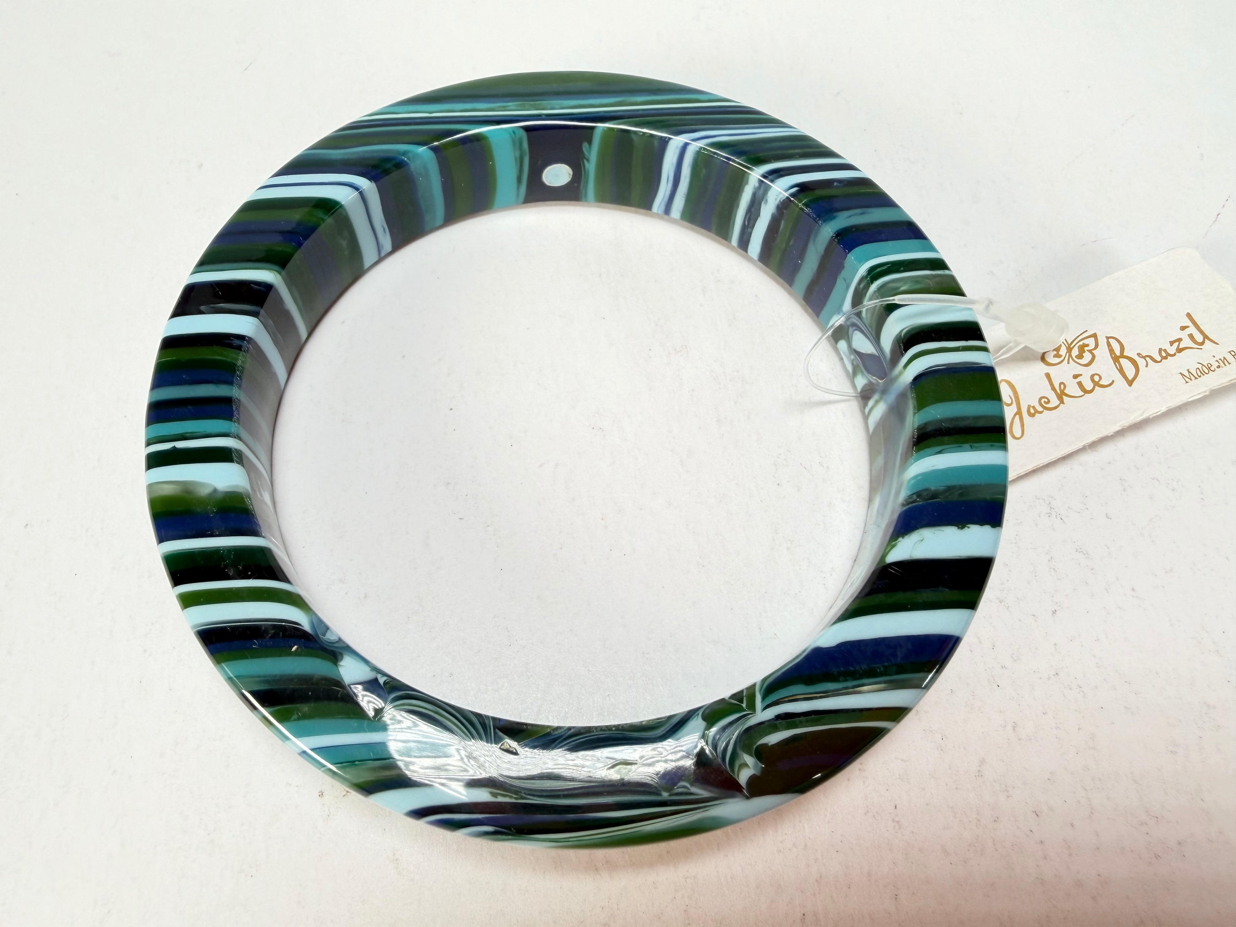 Jackie Brazil "Cat Eye" Liquorice Allsorts with Cat Eye Blue Mix 1.3cm Resin Bangle ( B1034 )
