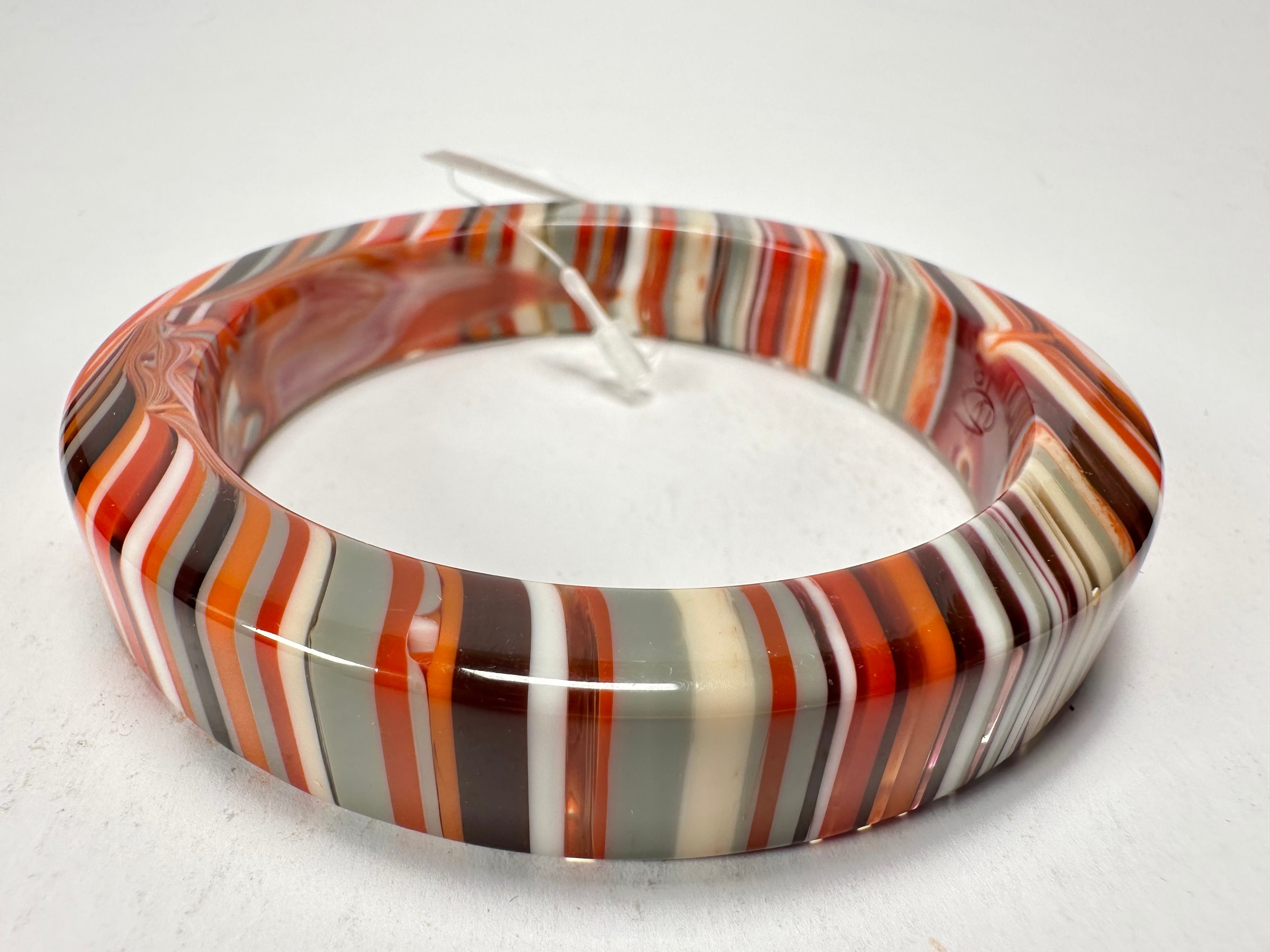 Jackie Brazil "Cat Eye" Liquorice Allsorts with Cat Eye Orange Mix 1.3cm Resin Bangle ( B1034 )