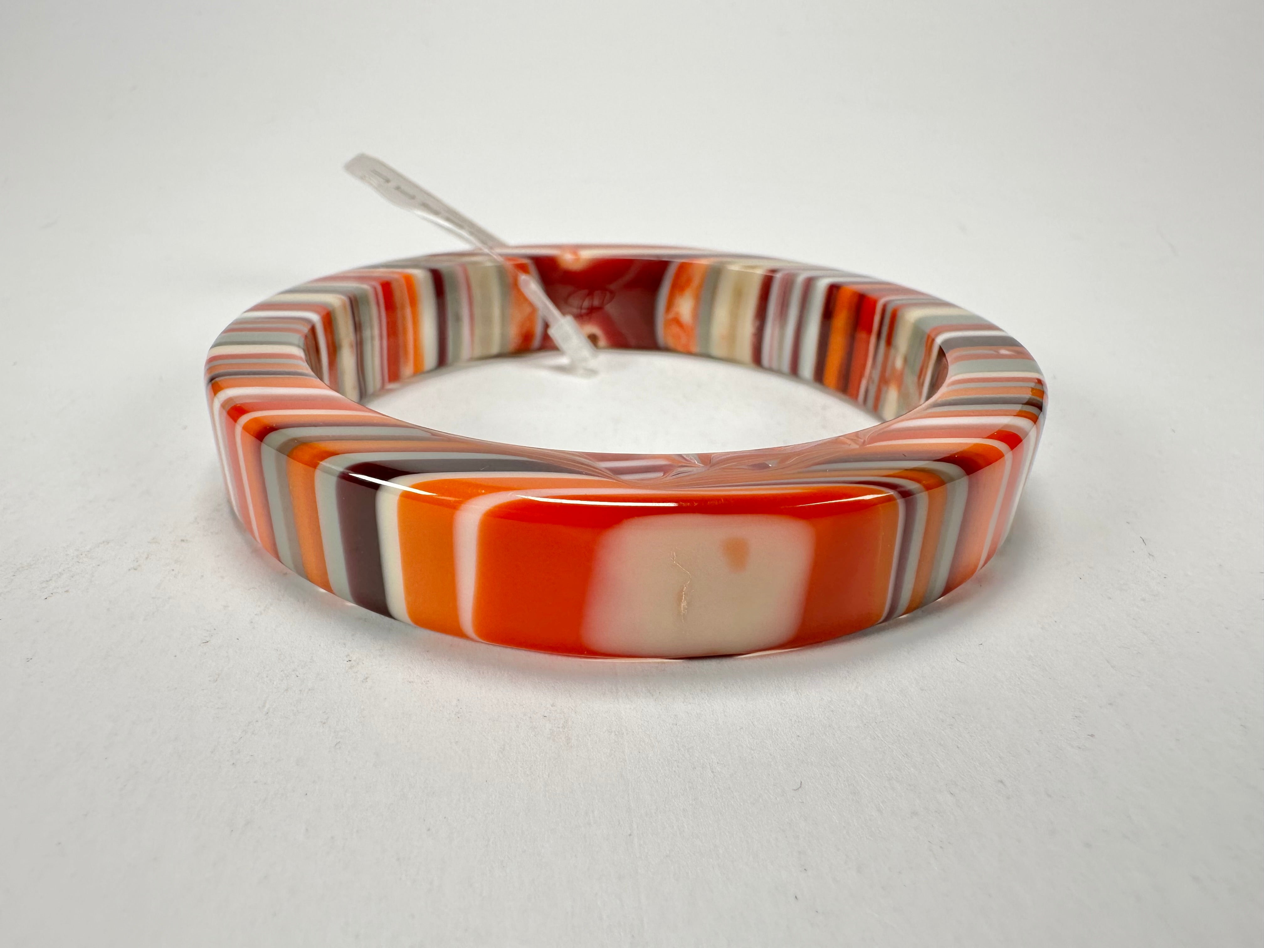 Jackie Brazil "Cat Eye" Liquorice Allsorts with Cat Eye Orange Mix 1.3cm Resin Bangle ( B1034 )
