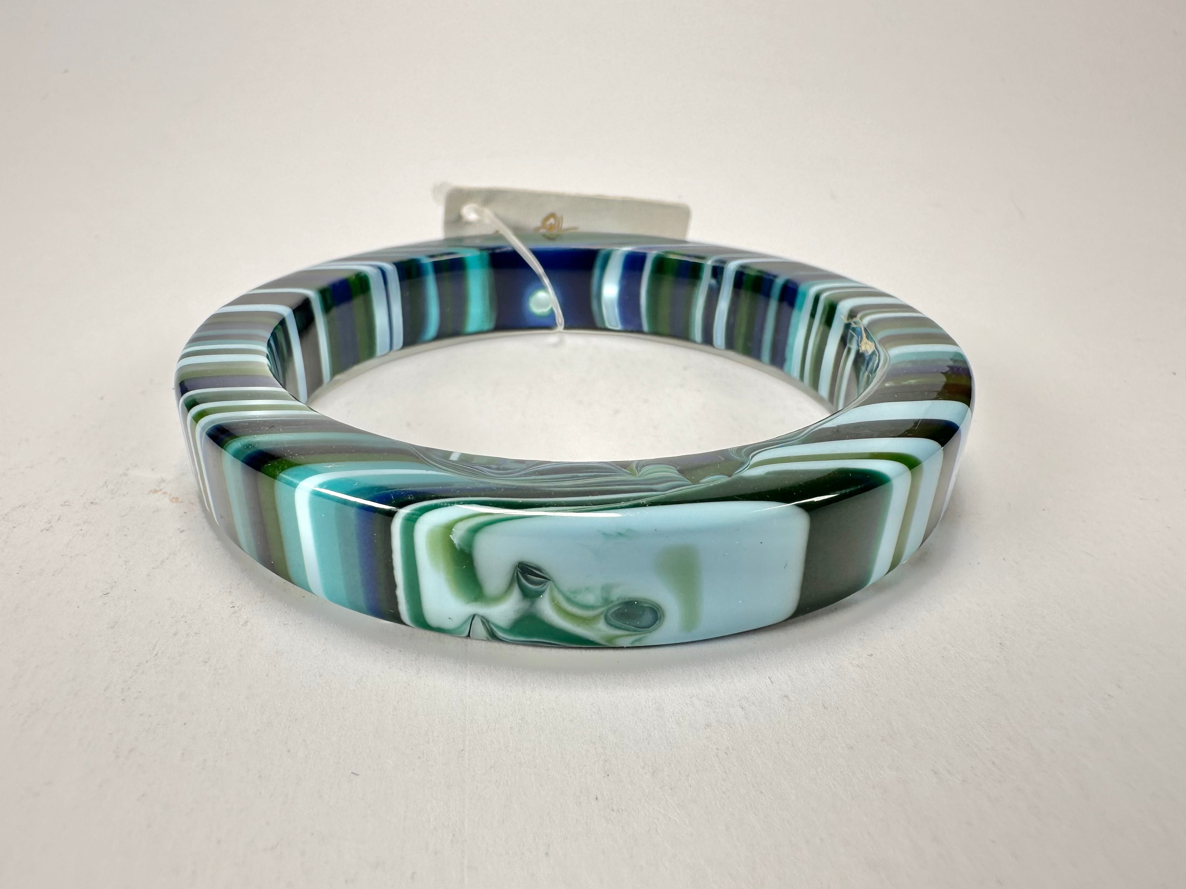 Jackie Brazil "Cat Eye" Liquorice Allsorts with Cat Eye Blue Mix 1.3cm Resin Bangle ( B1034 )
